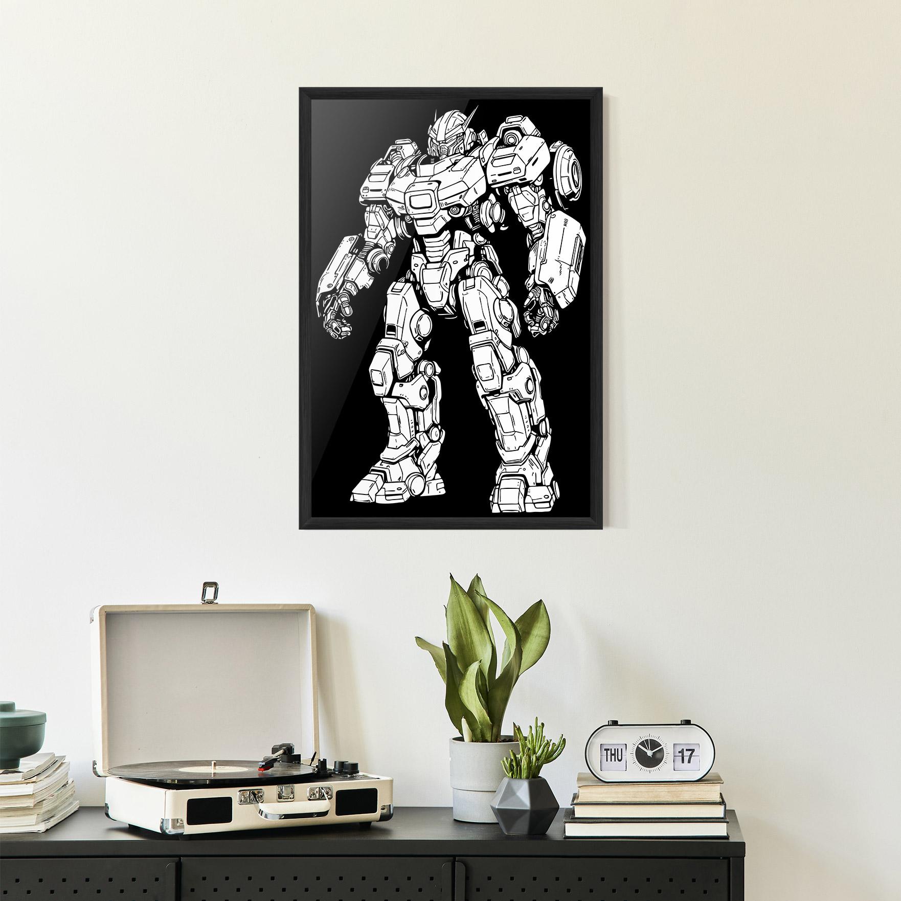 Gerahmte Poster Battlefield Robot mockup 2