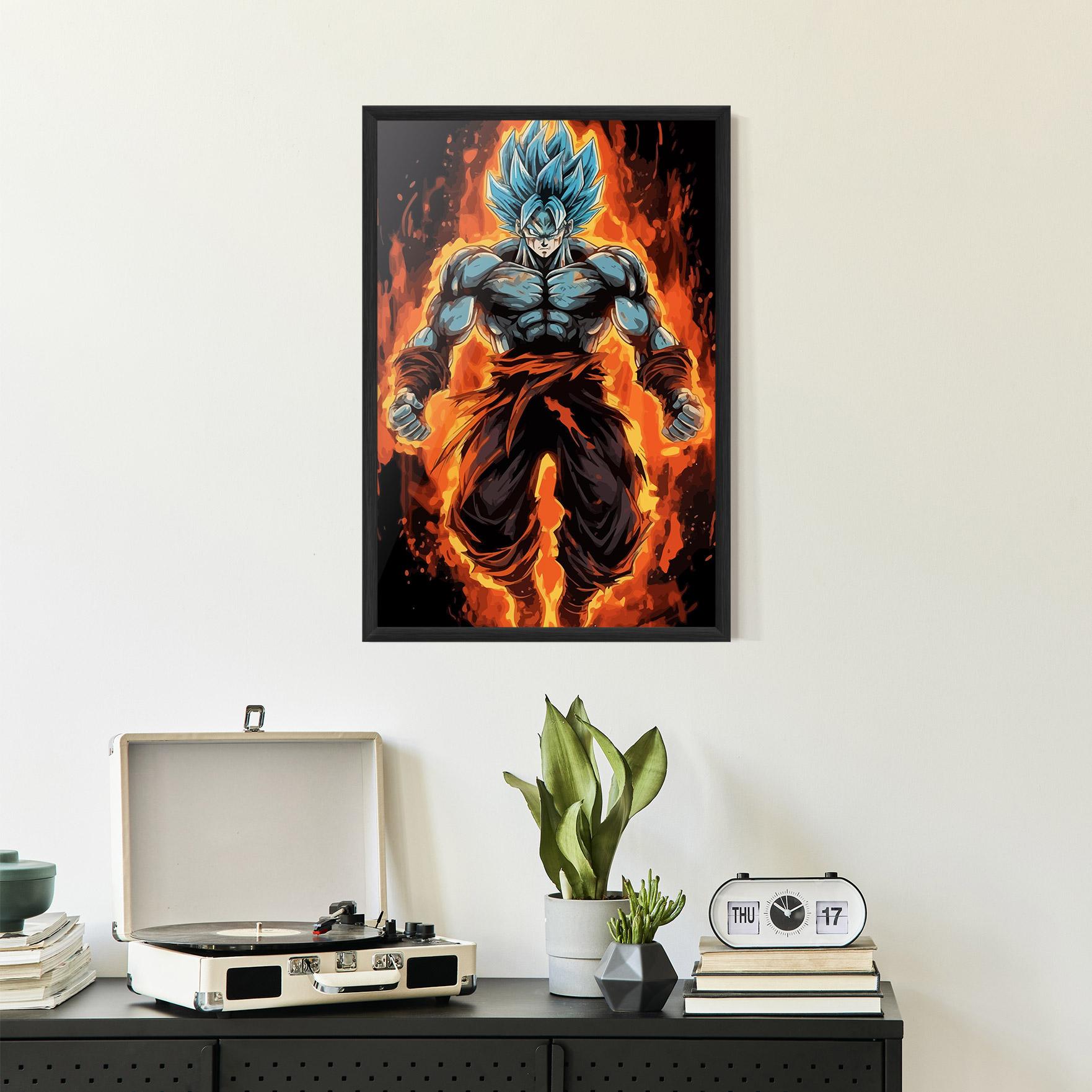 Gerahmte Poster Goku On Fire mockup 2