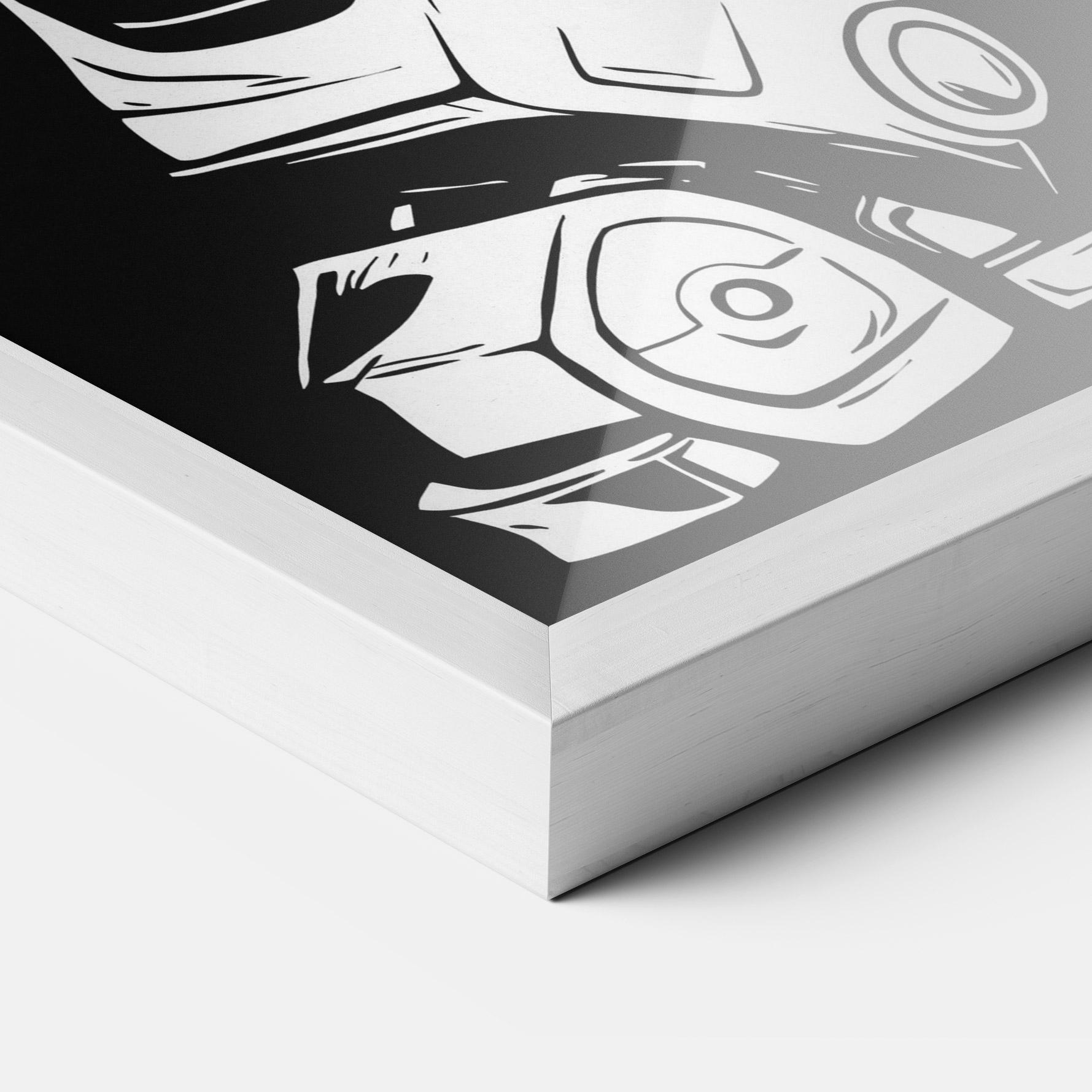 Gerahmte Poster Robot Machine mockup 3