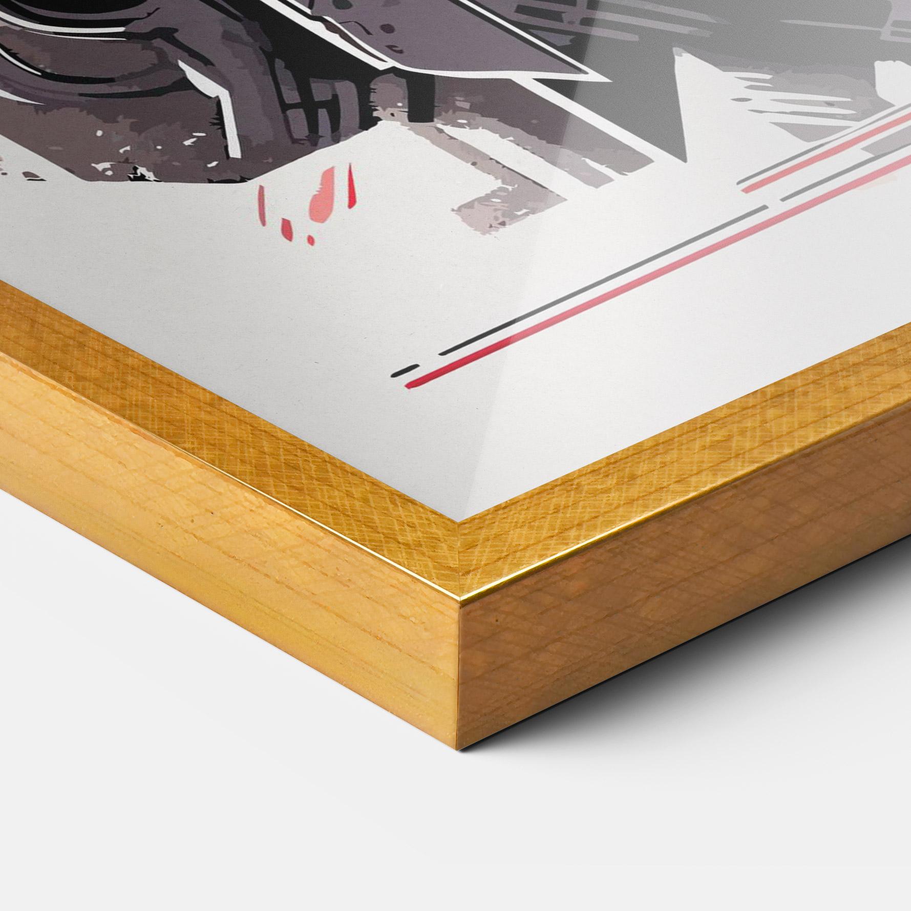 Gerahmte Poster Grey Red Robot mockup 3