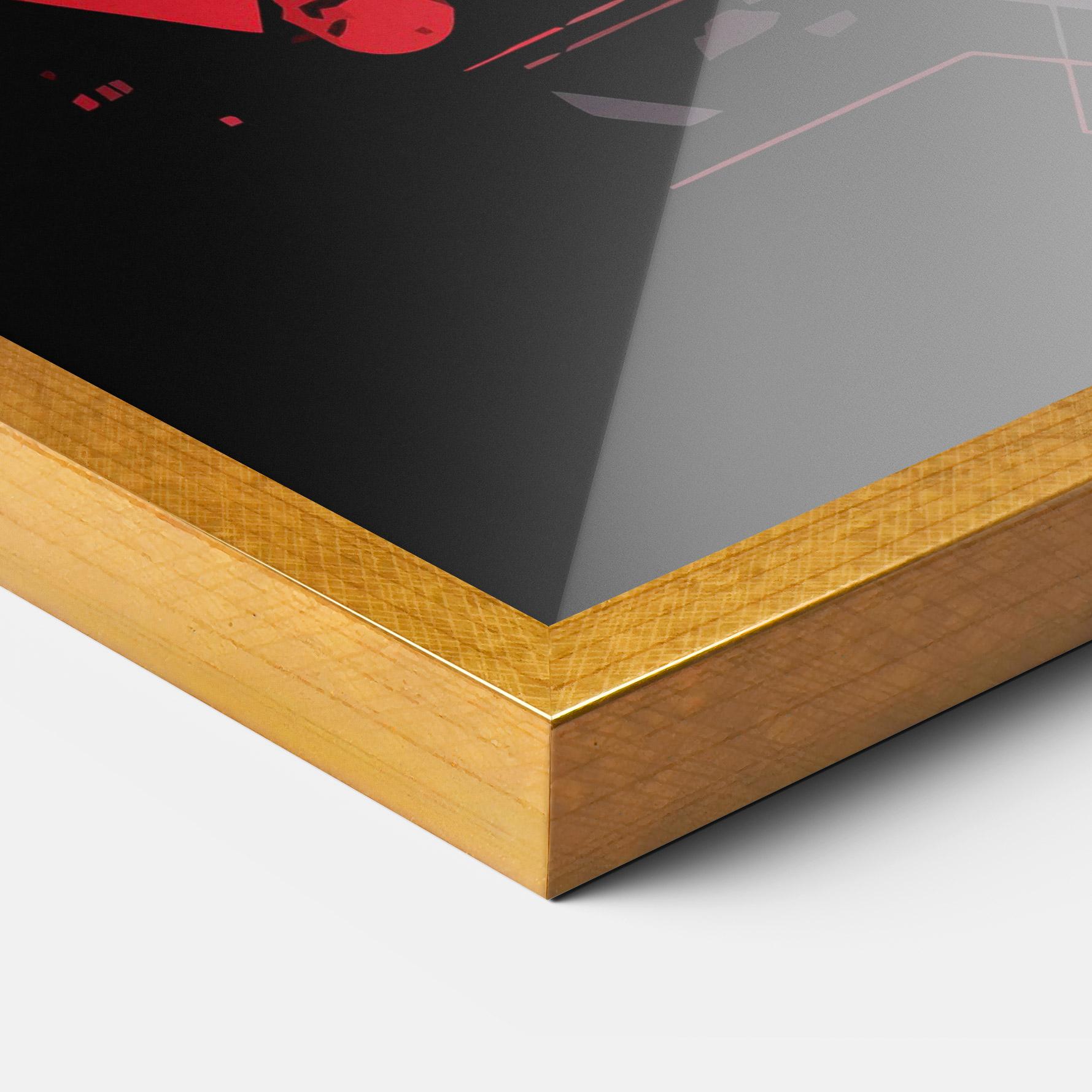 Gerahmte Poster Red Robot Art mockup 3