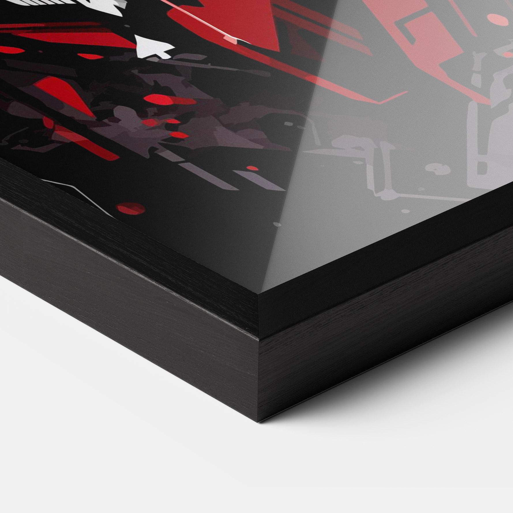 Gerahmte Poster Red Grey Robot mockup 3