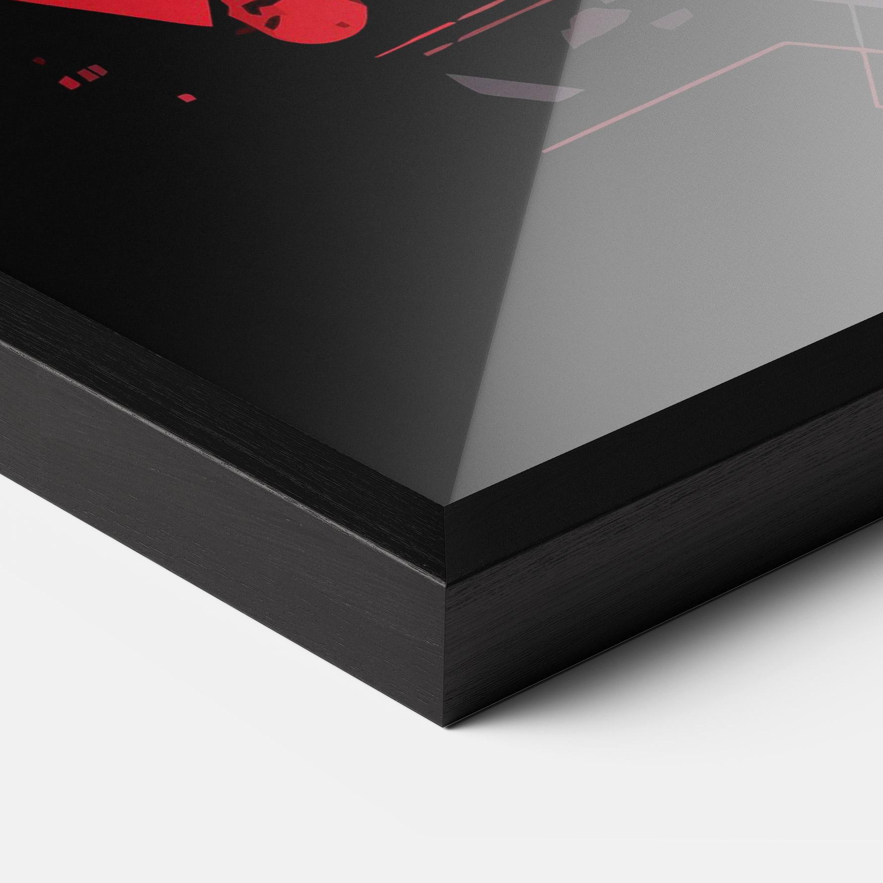 Gerahmte Poster Red Robot Art mockup 3