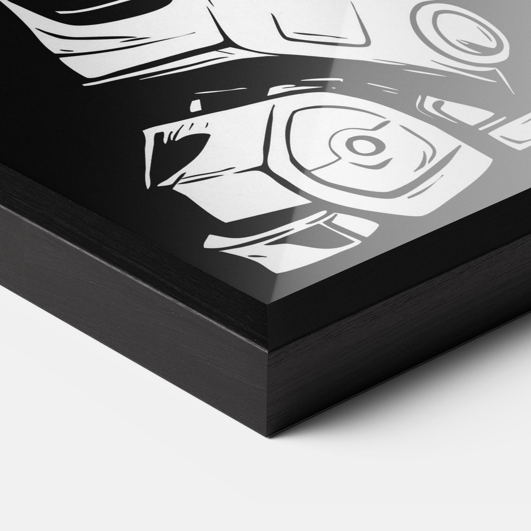 Gerahmte Poster Robot Machine mockup 3