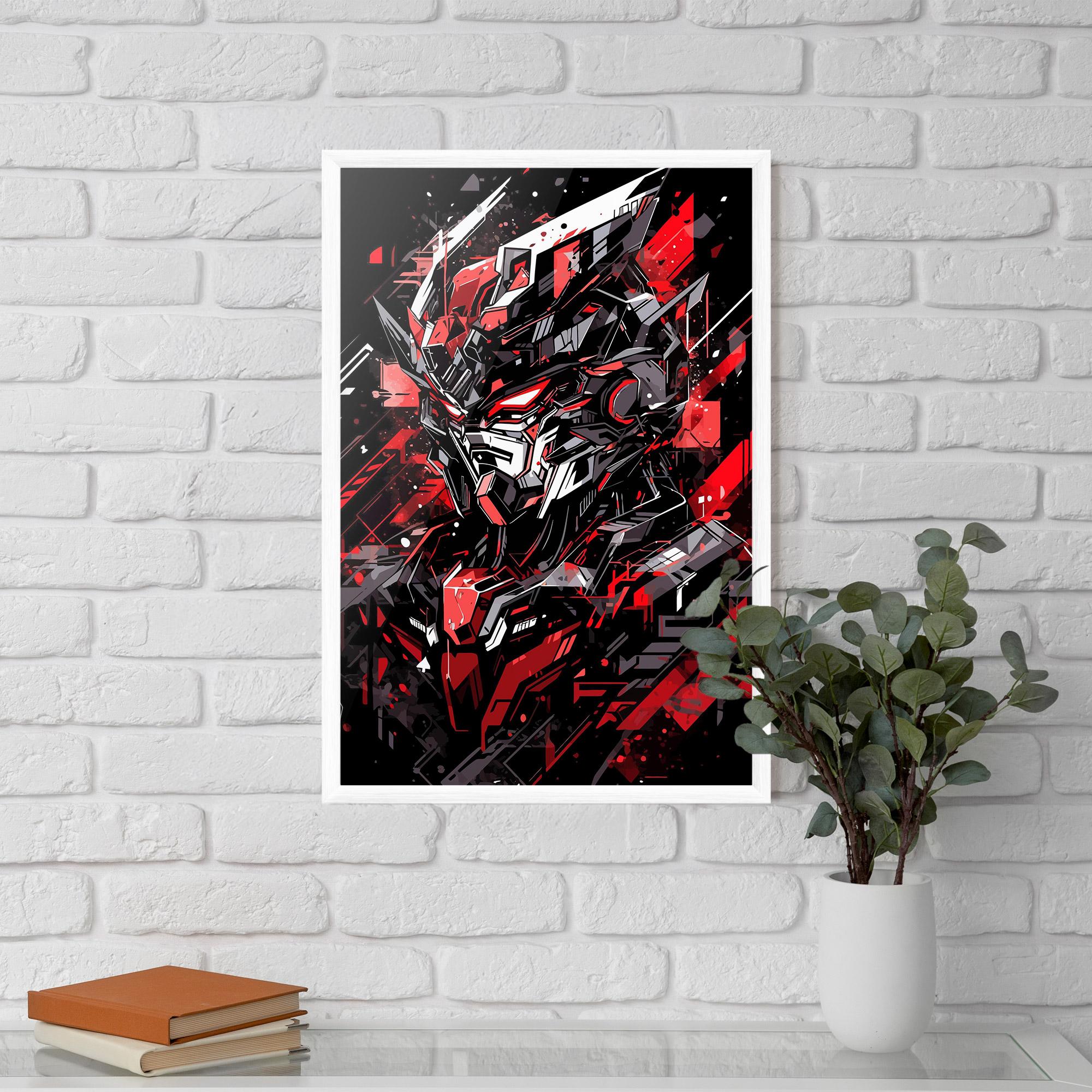 Gerahmte Poster Red Grey Robot mockup 5