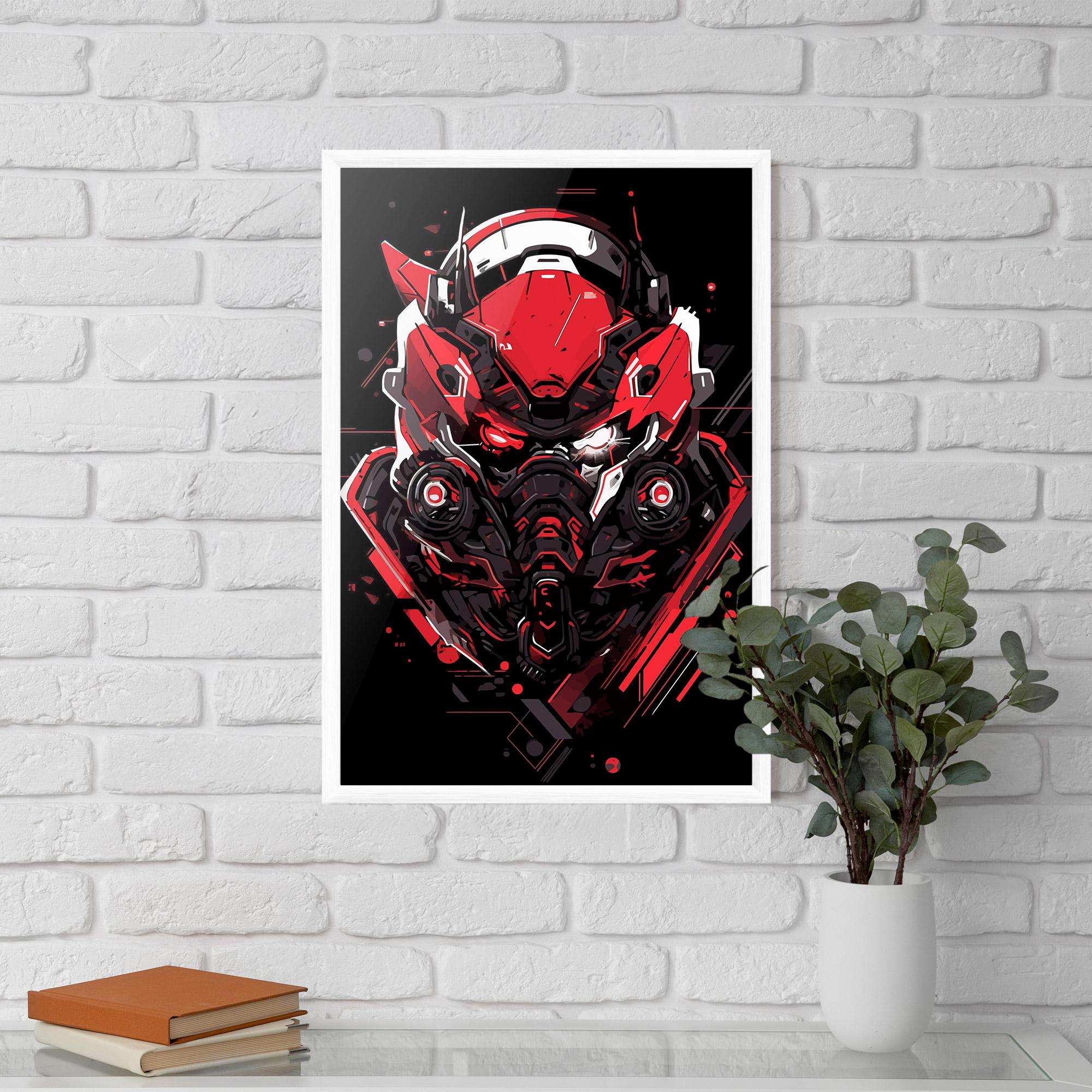 Gerahmte Poster Red Robot Art mockup 5
