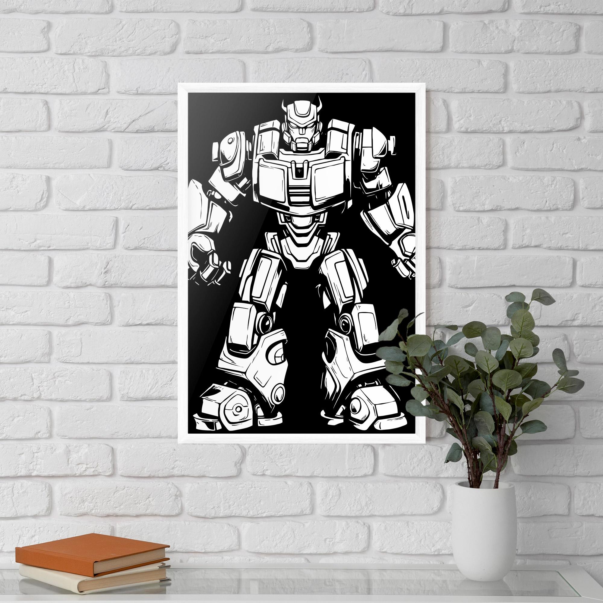 Gerahmte Poster Robot Machine mockup 5