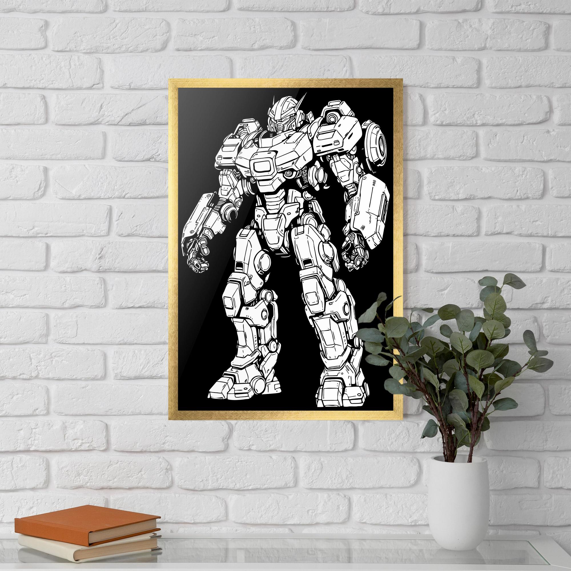 Gerahmte Poster Battlefield Robot mockup 5