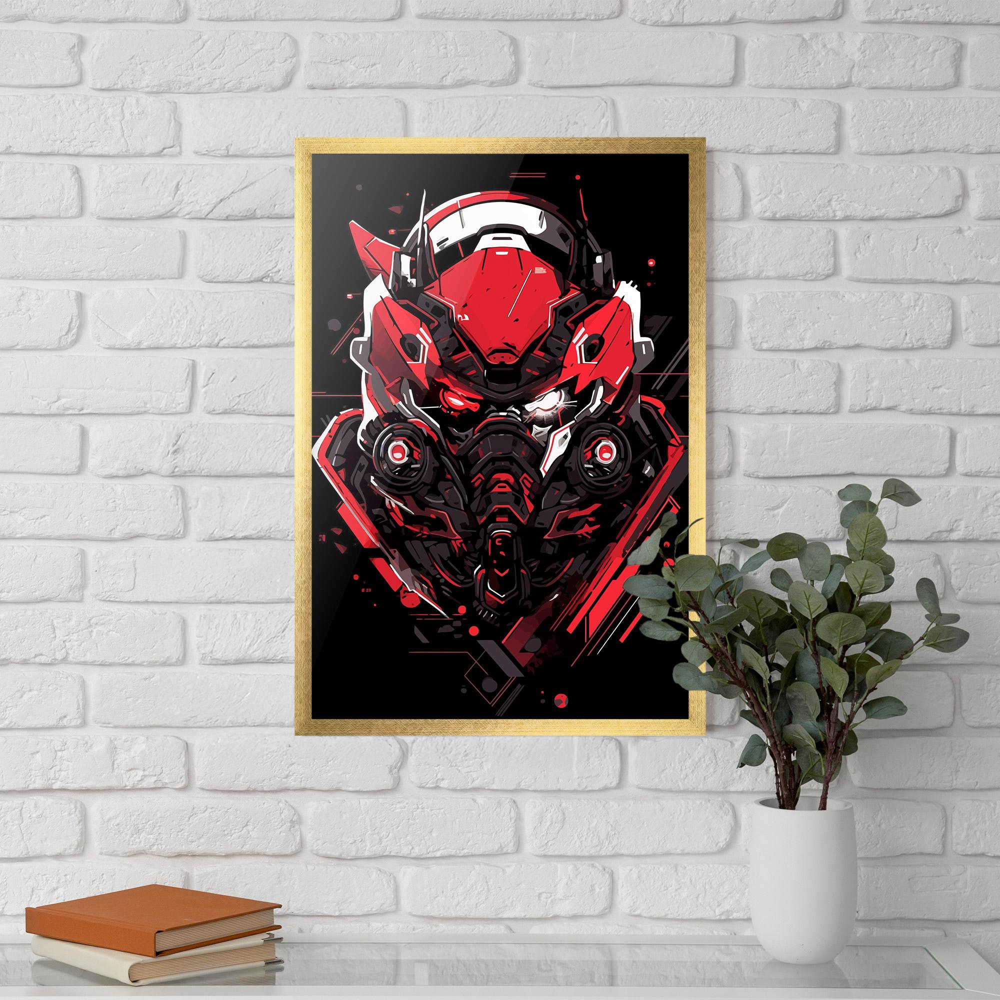Gerahmte Poster Red Robot Art mockup 5