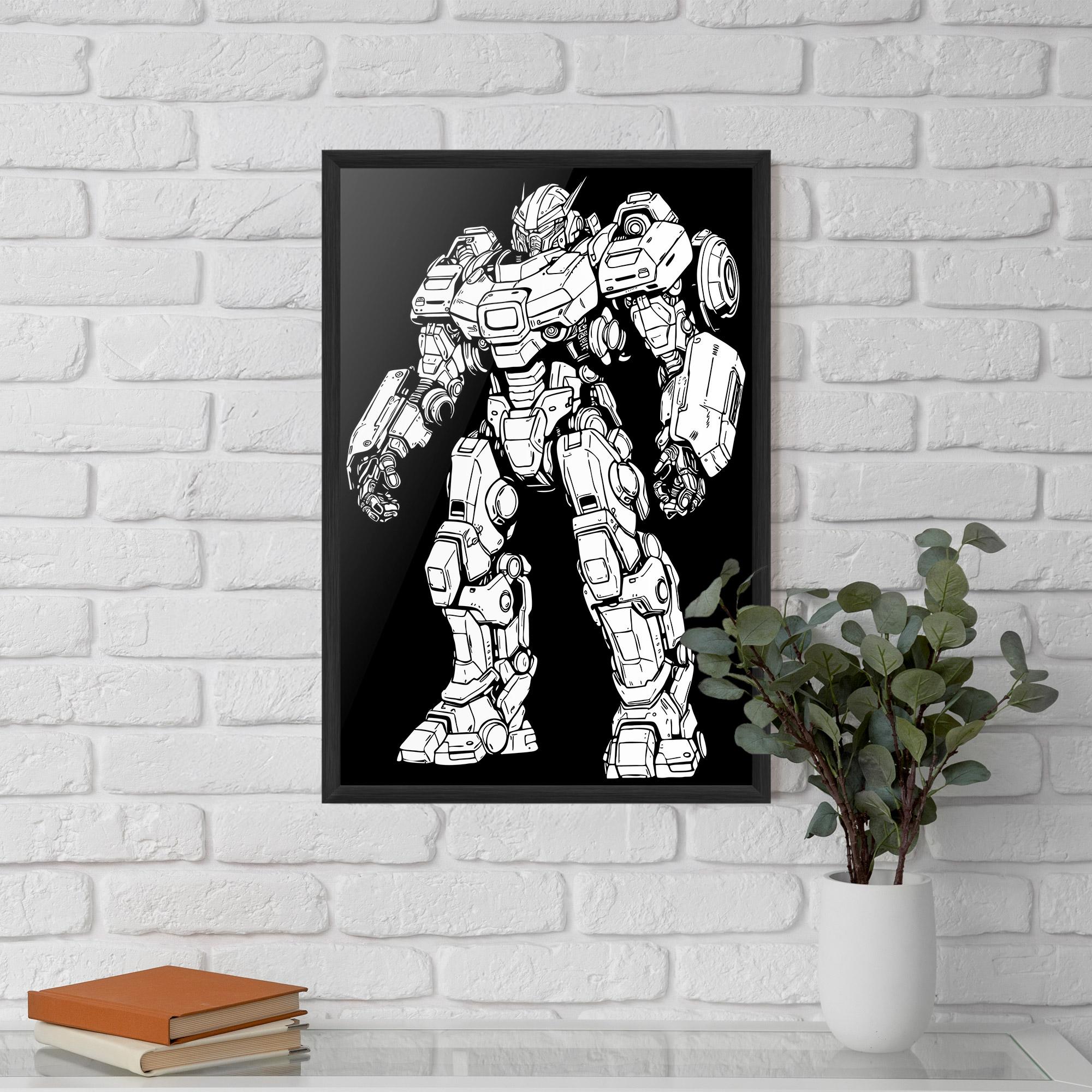 Gerahmte Poster Battlefield Robot mockup 5