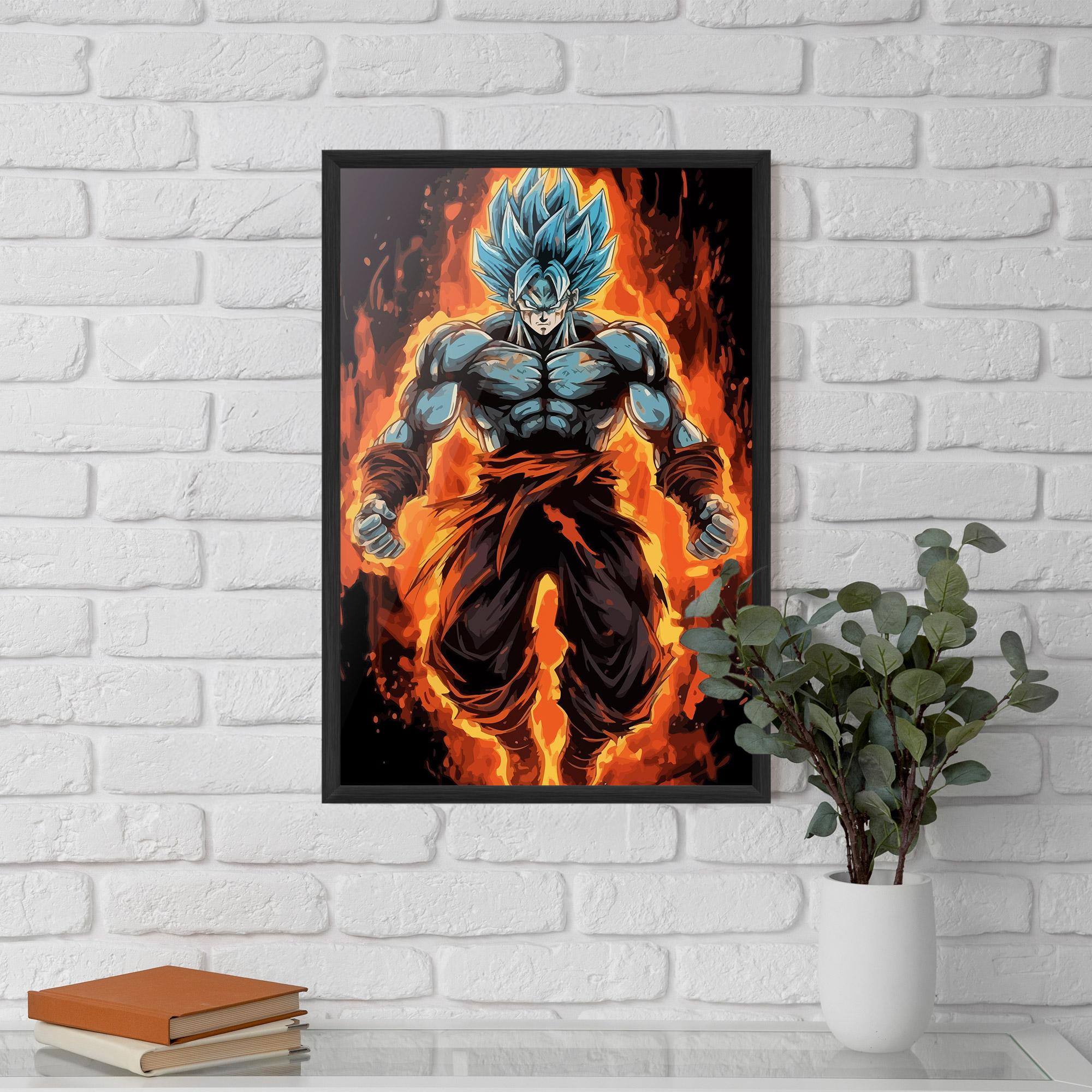 Gerahmte Poster Goku On Fire mockup 5