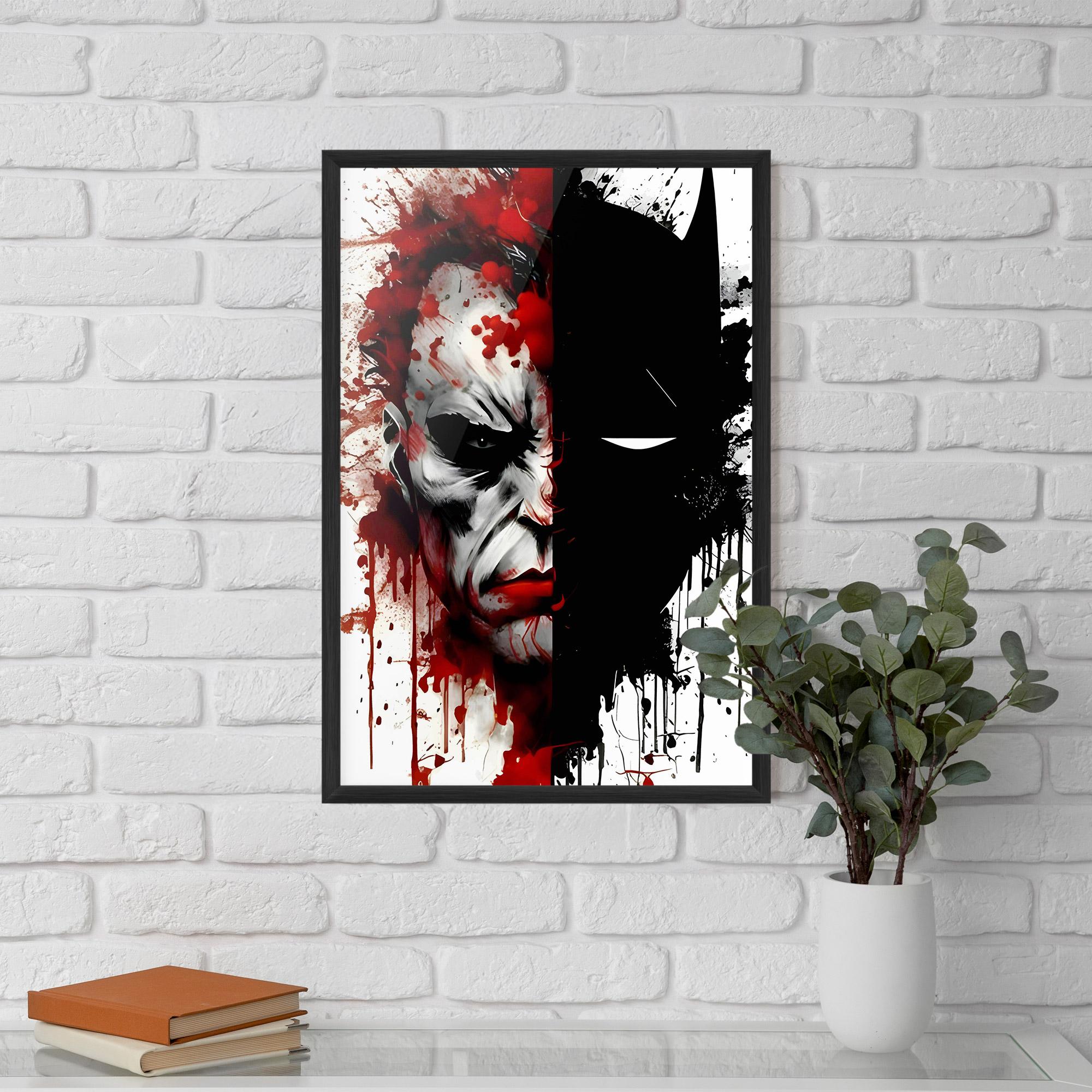 Gerahmte Poster Half Batman mockup 5