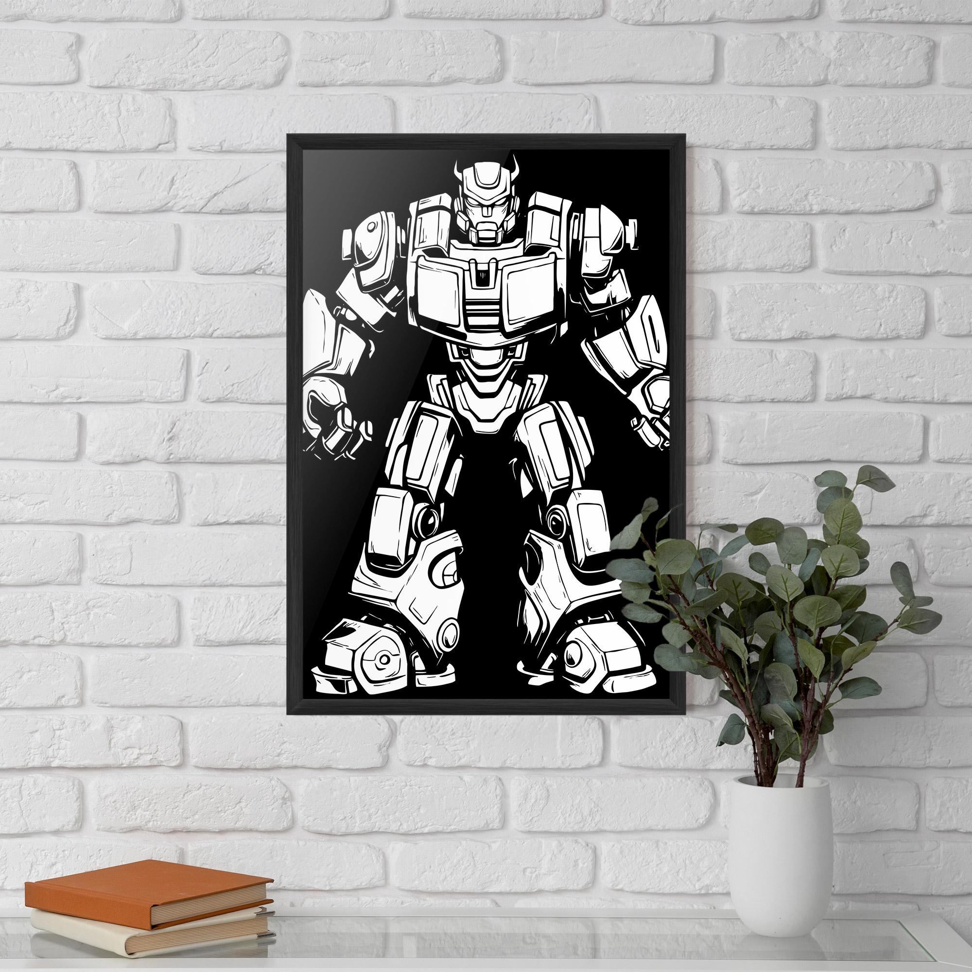Gerahmte Poster Robot Machine mockup 5
