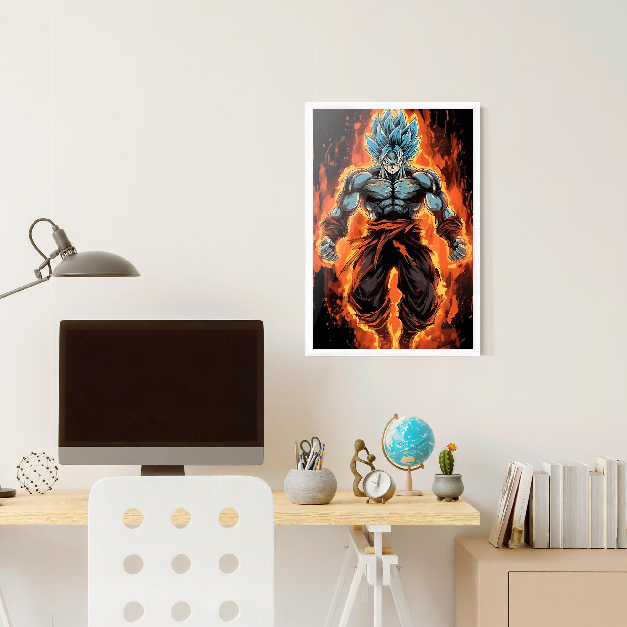 Gerahmte Poster Goku On Fire mockup 6