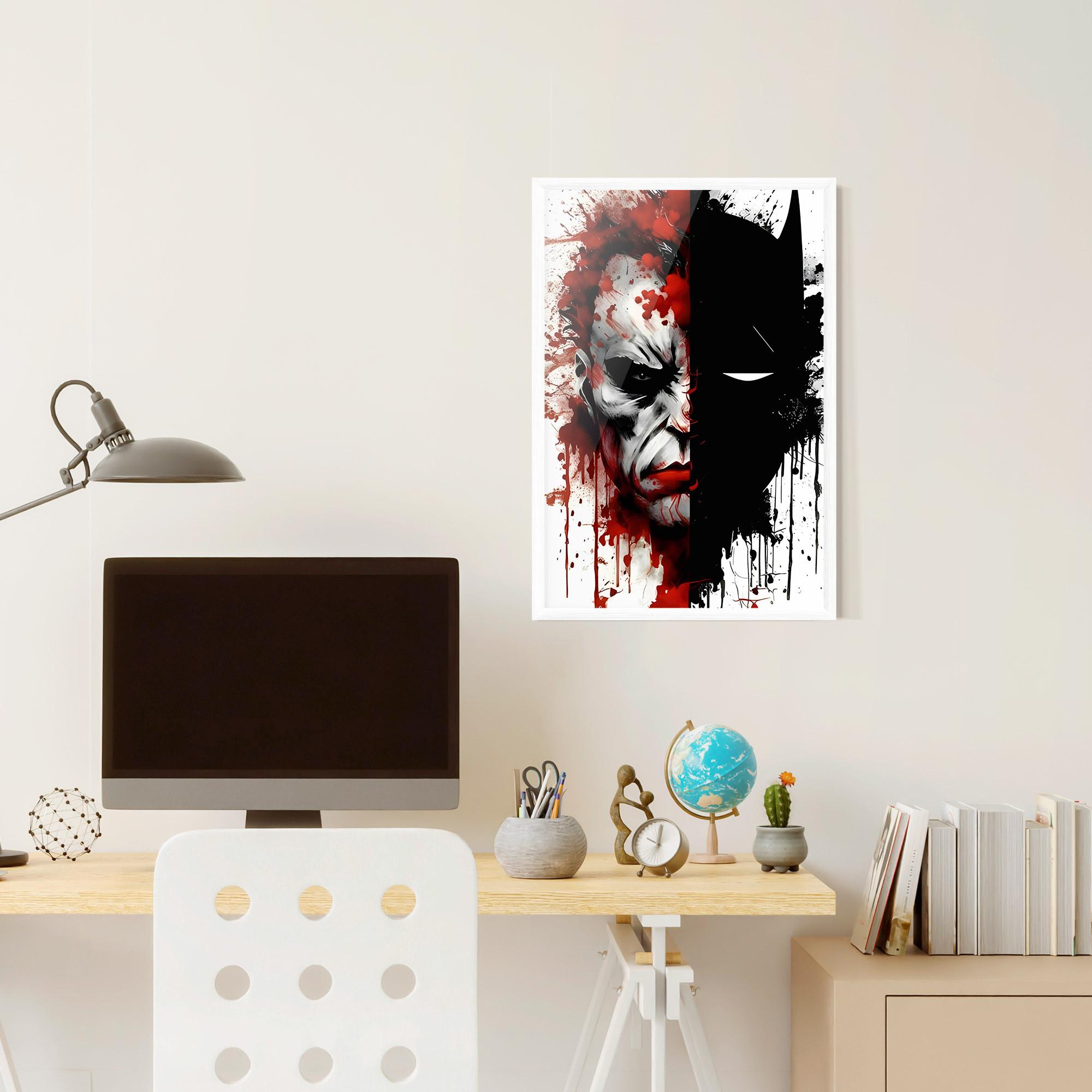 Gerahmte Poster Half Batman mockup 6