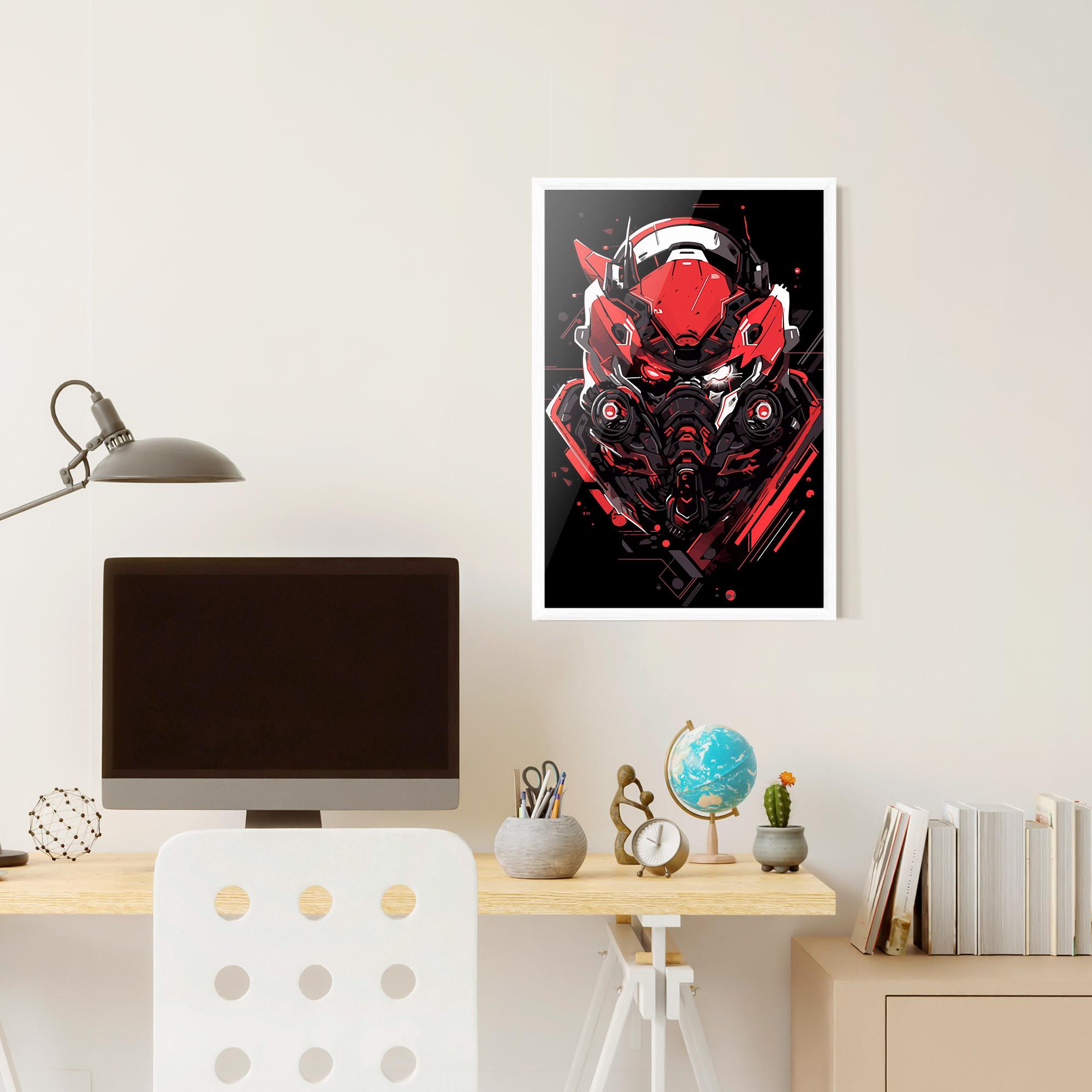 Gerahmte Poster Red Robot Art mockup 6