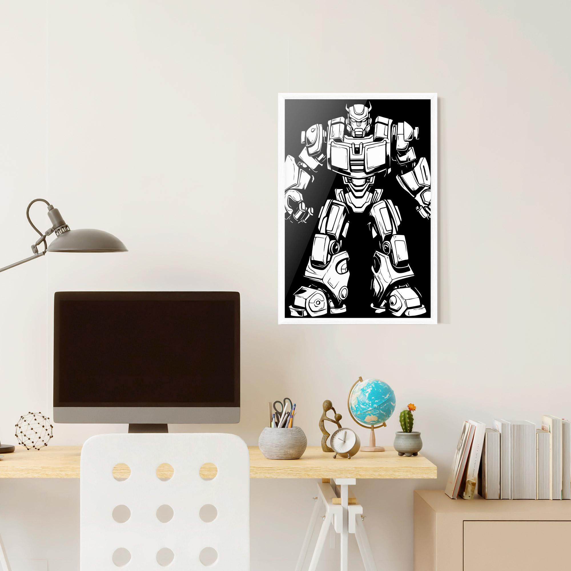 Gerahmte Poster Robot Machine mockup 6