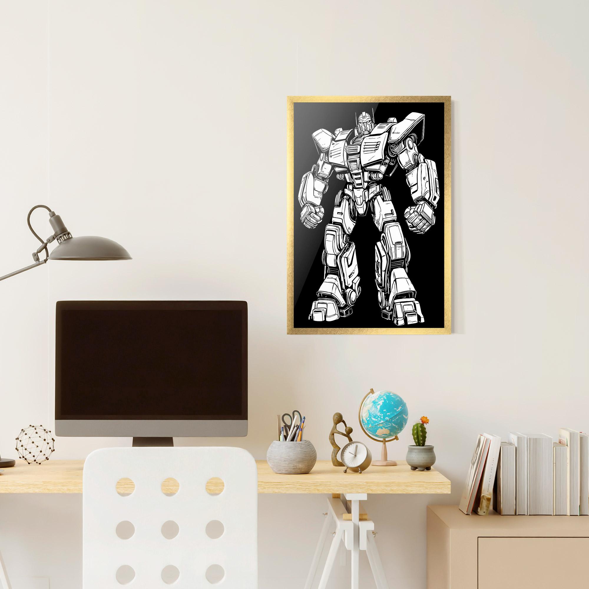 Gerahmte Poster Battlefield Robot Art mockup 6