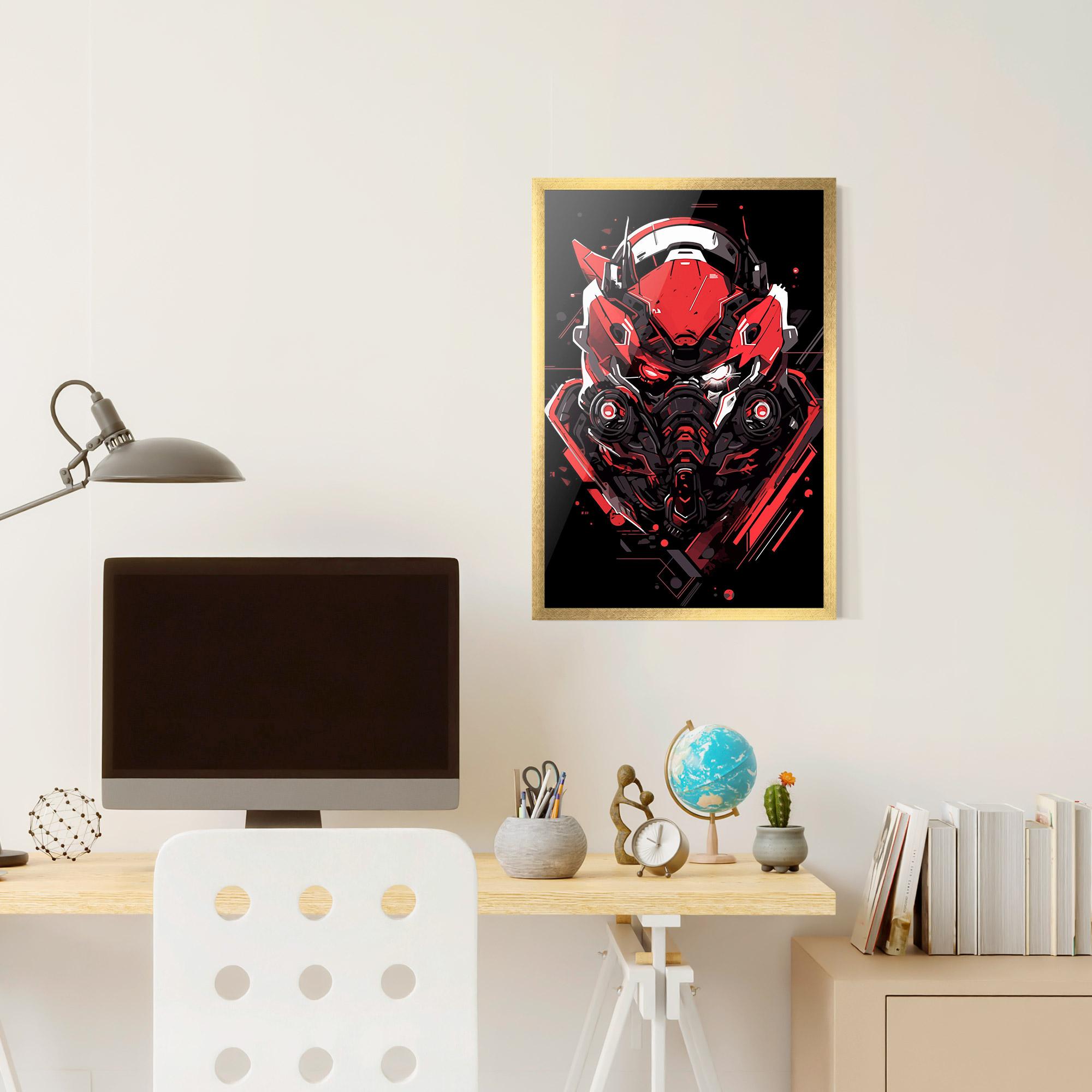 Gerahmte Poster Red Robot Art mockup 6