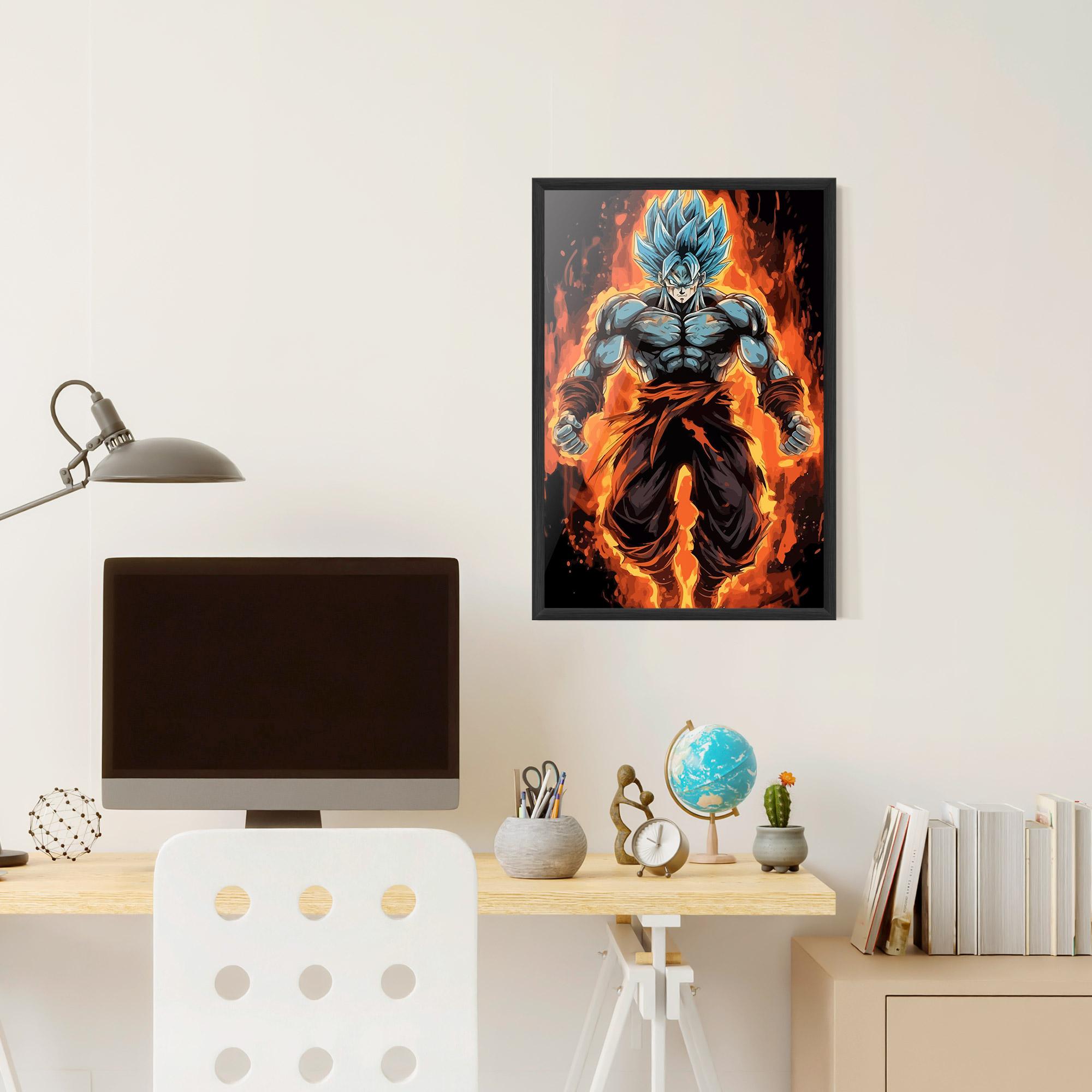 Gerahmte Poster Goku On Fire mockup 6