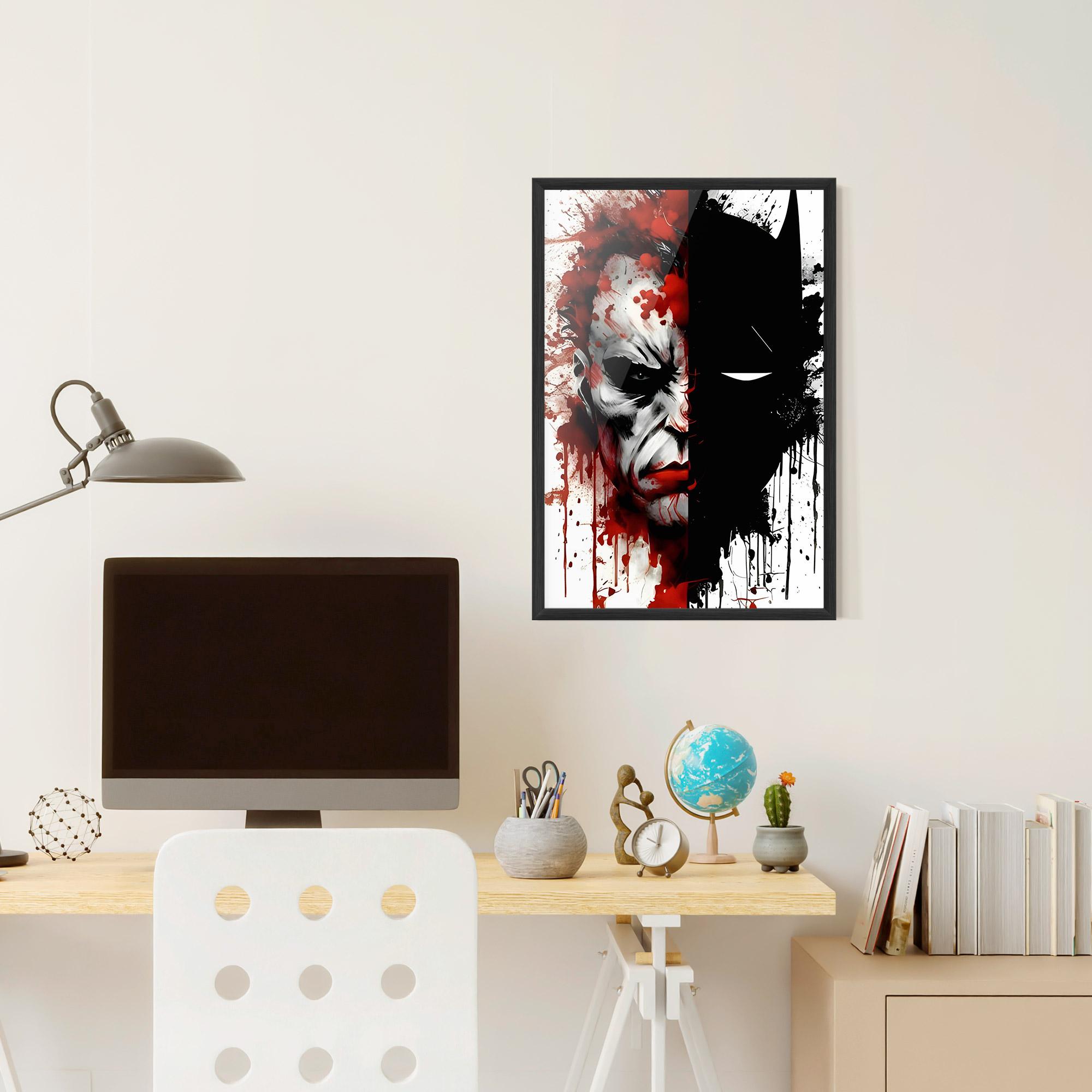 Gerahmte Poster Half Batman mockup 6