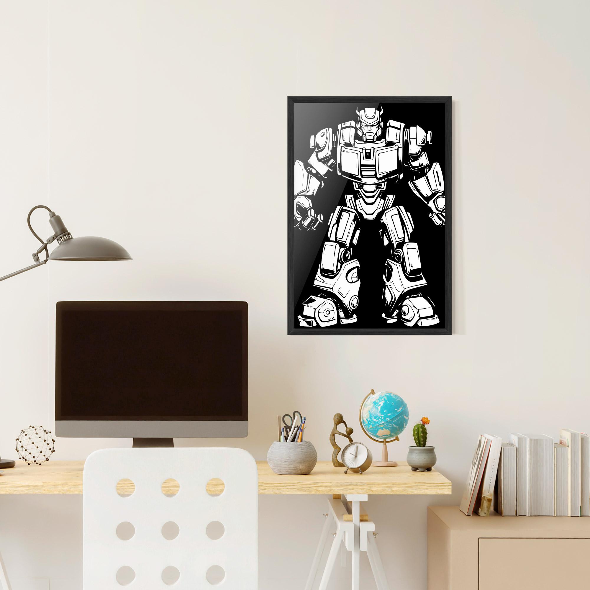 Gerahmte Poster Robot Machine mockup 6