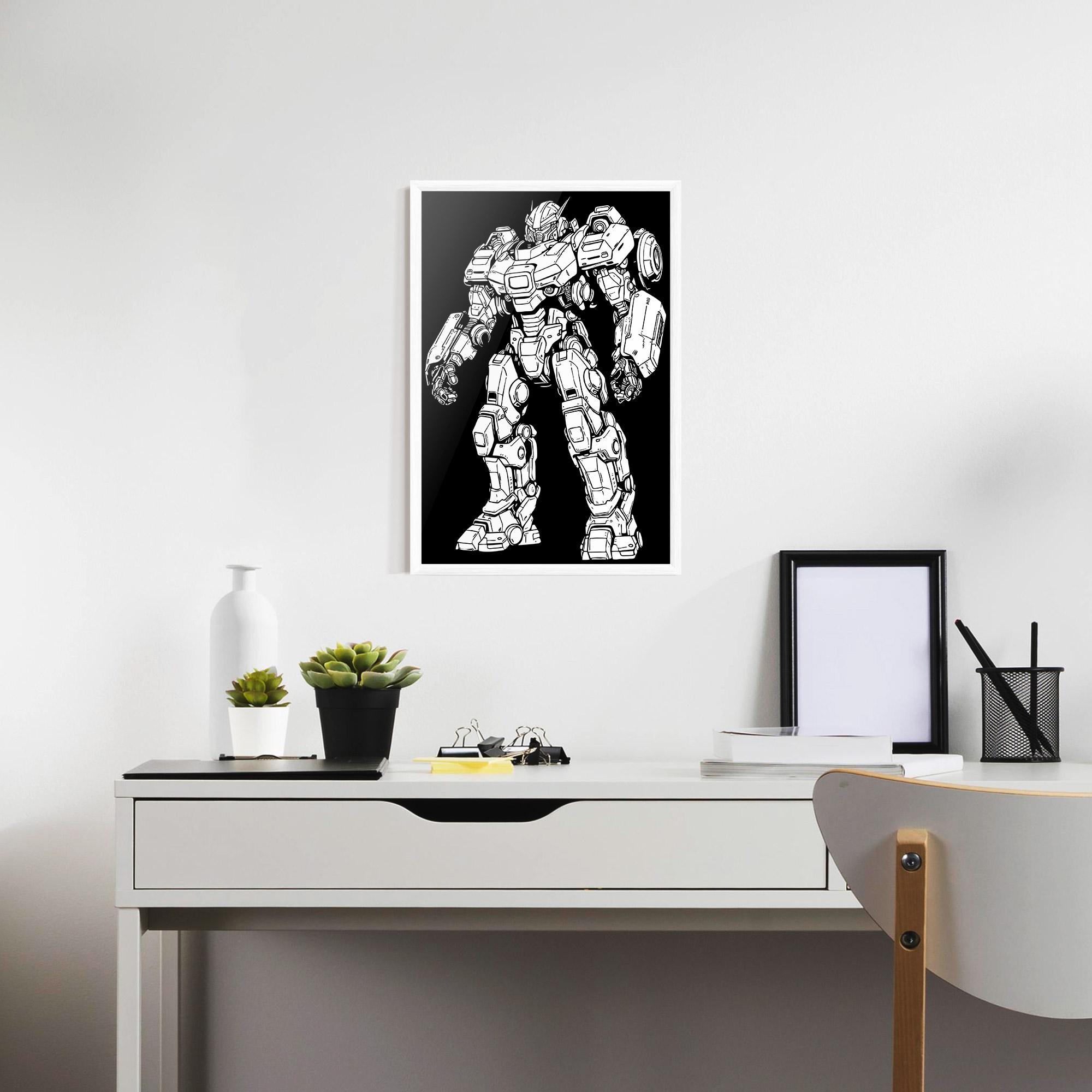 Gerahmte Poster Battlefield Robot mockup 7