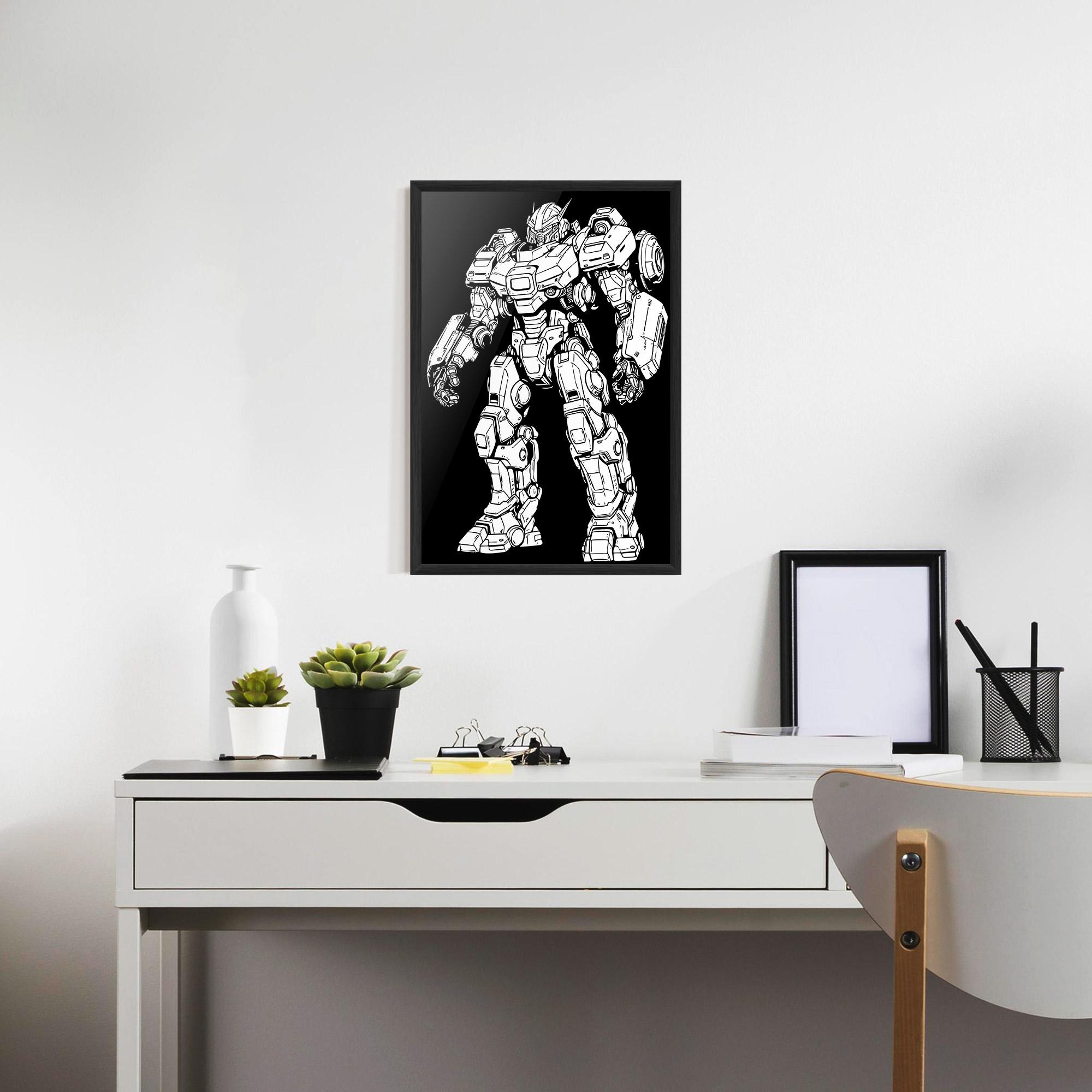 Gerahmte Poster Battlefield Robot mockup 7