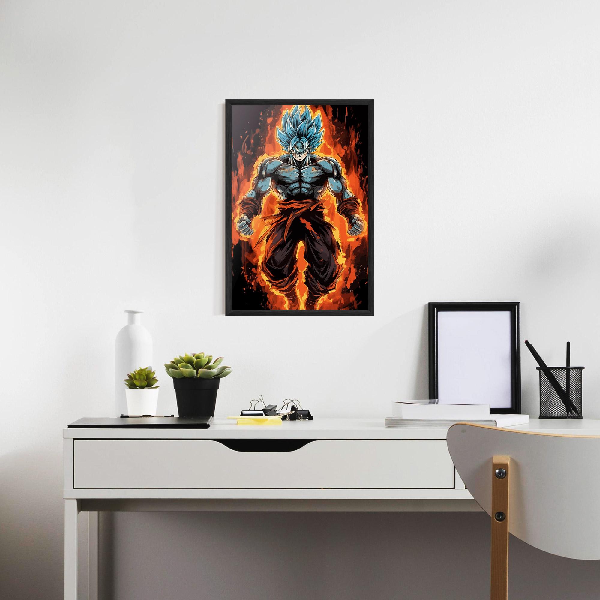 Gerahmte Poster Goku On Fire mockup 7