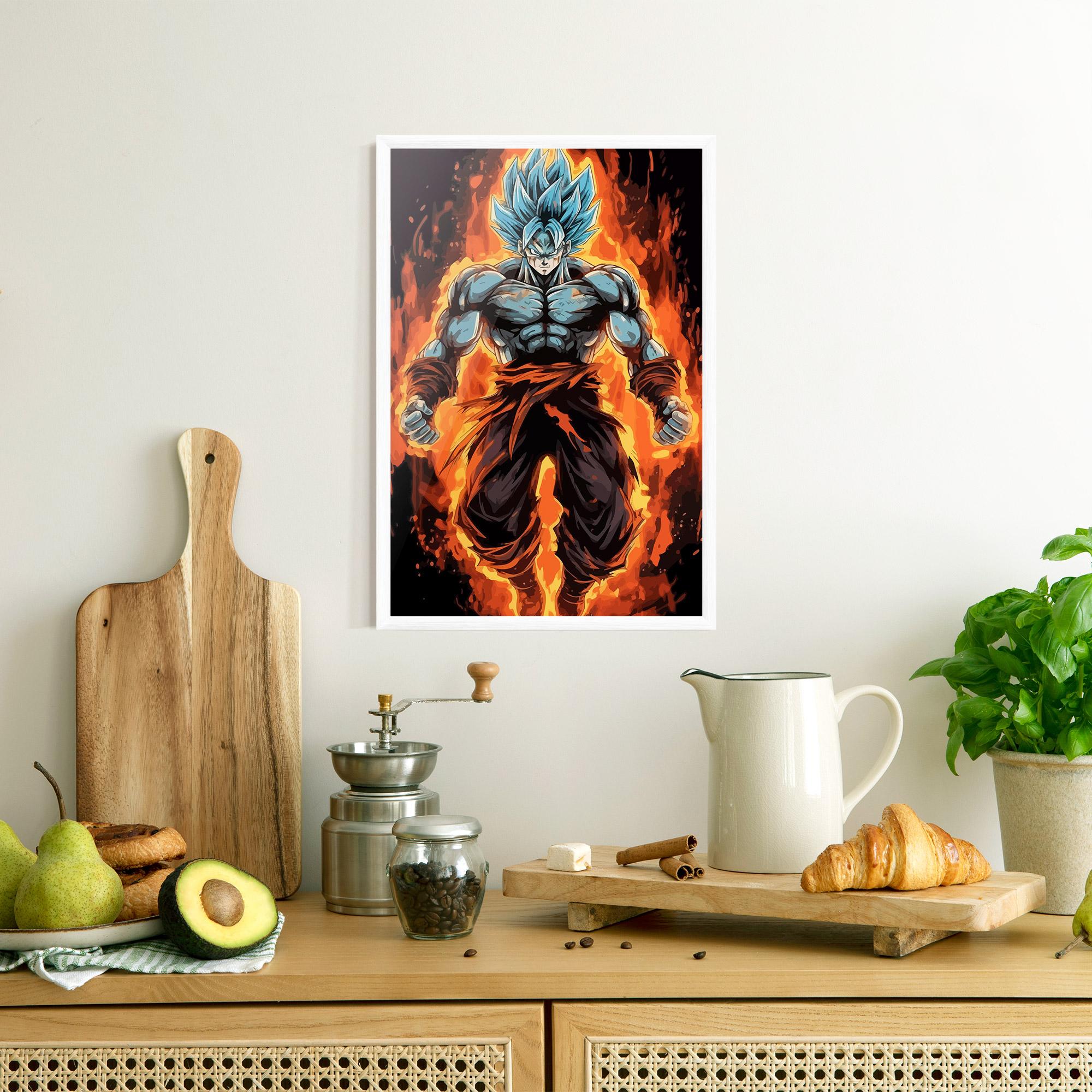 Gerahmte Poster Goku On Fire mockup 8