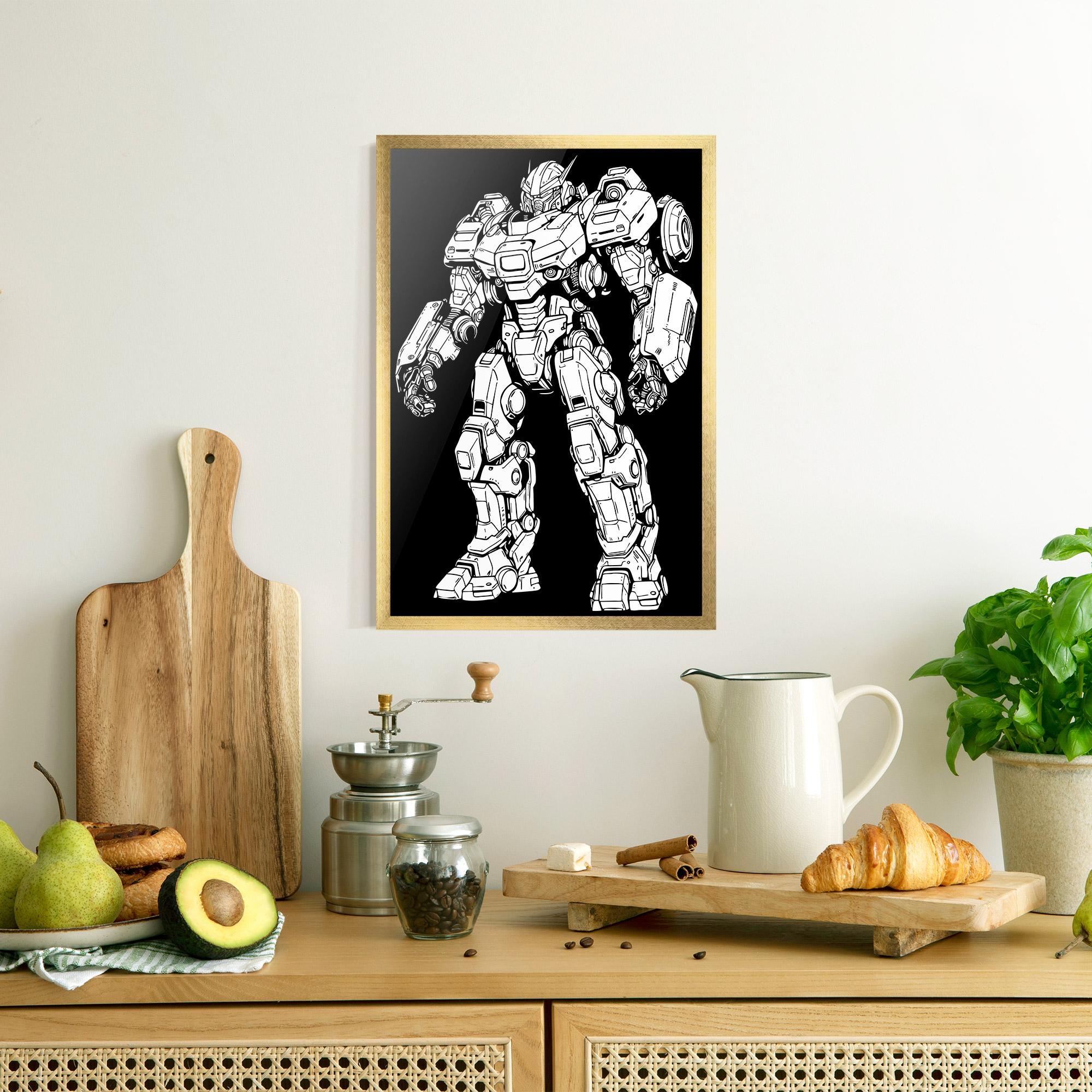 Gerahmte Poster Battlefield Robot mockup 8