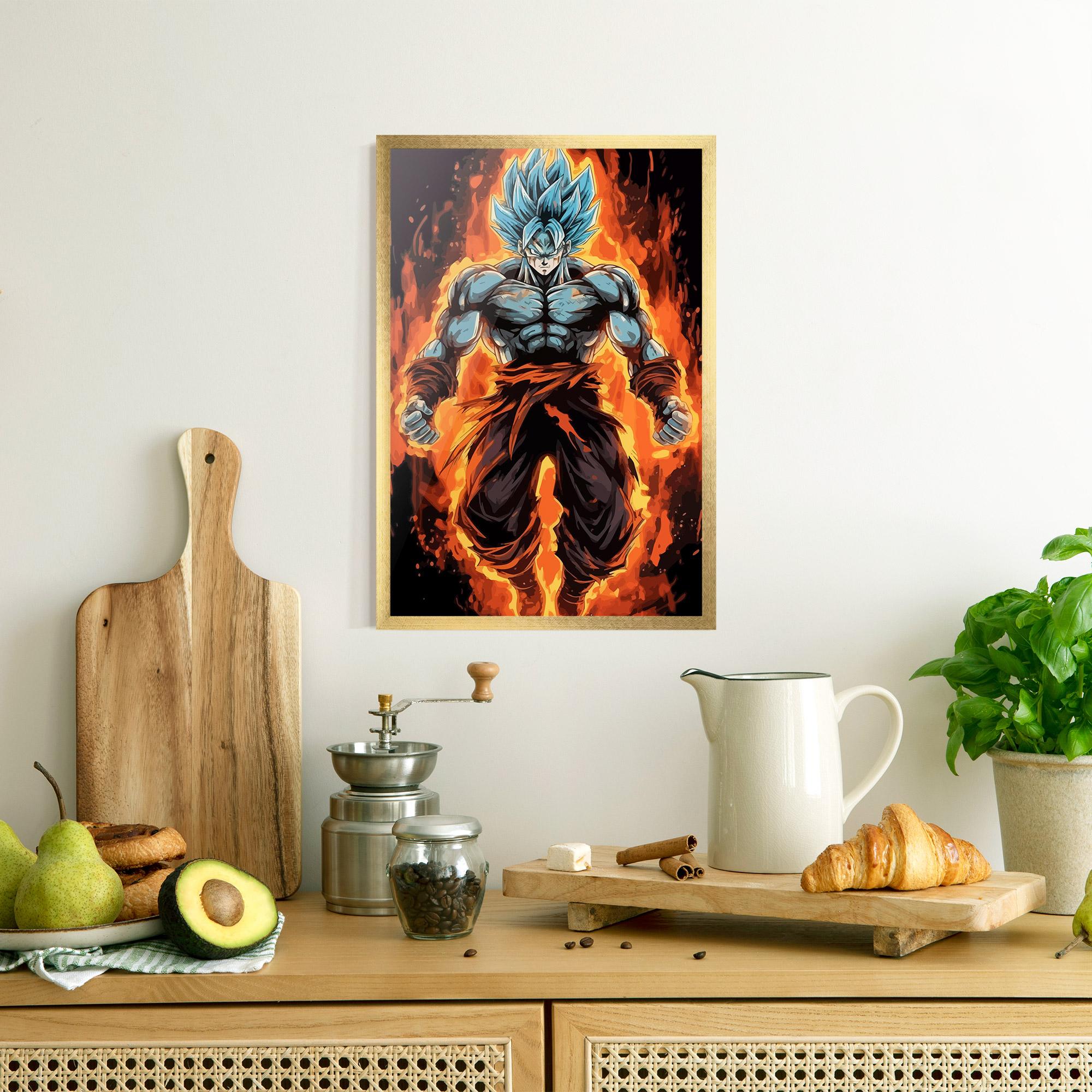 Gerahmte Poster Goku On Fire mockup 8