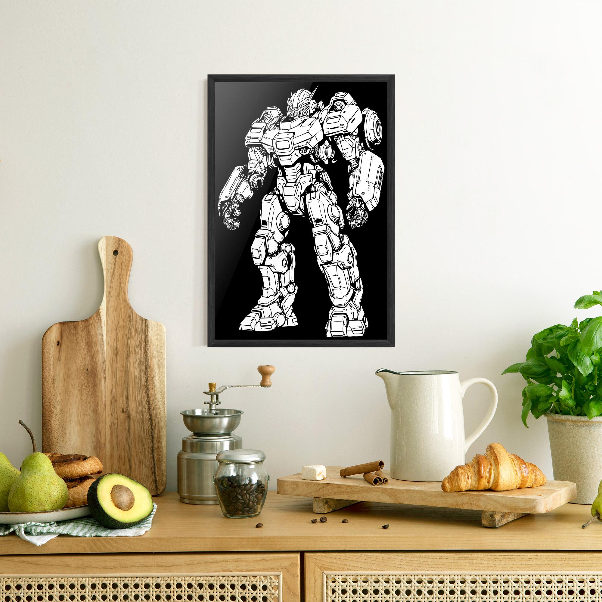 Gerahmte Poster Battlefield Robot mockup 8