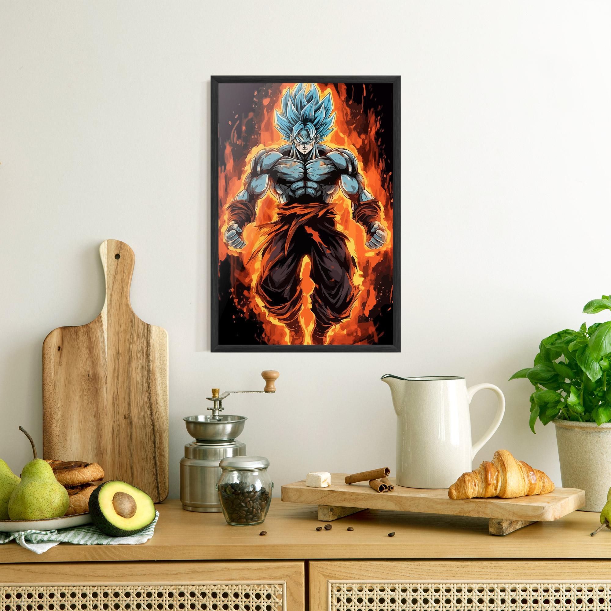 Gerahmte Poster Goku On Fire mockup 8