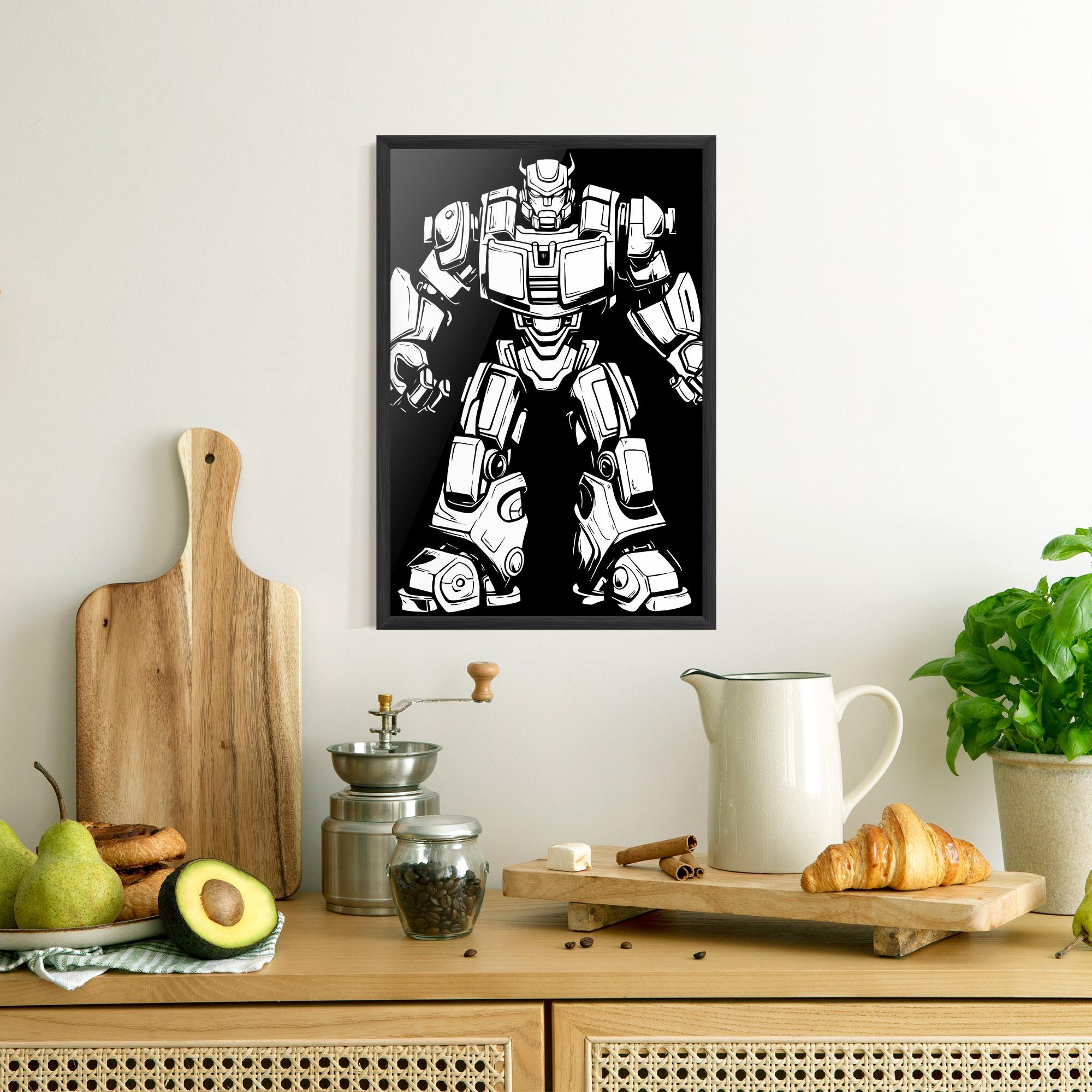 Gerahmte Poster Robot Machine mockup 8