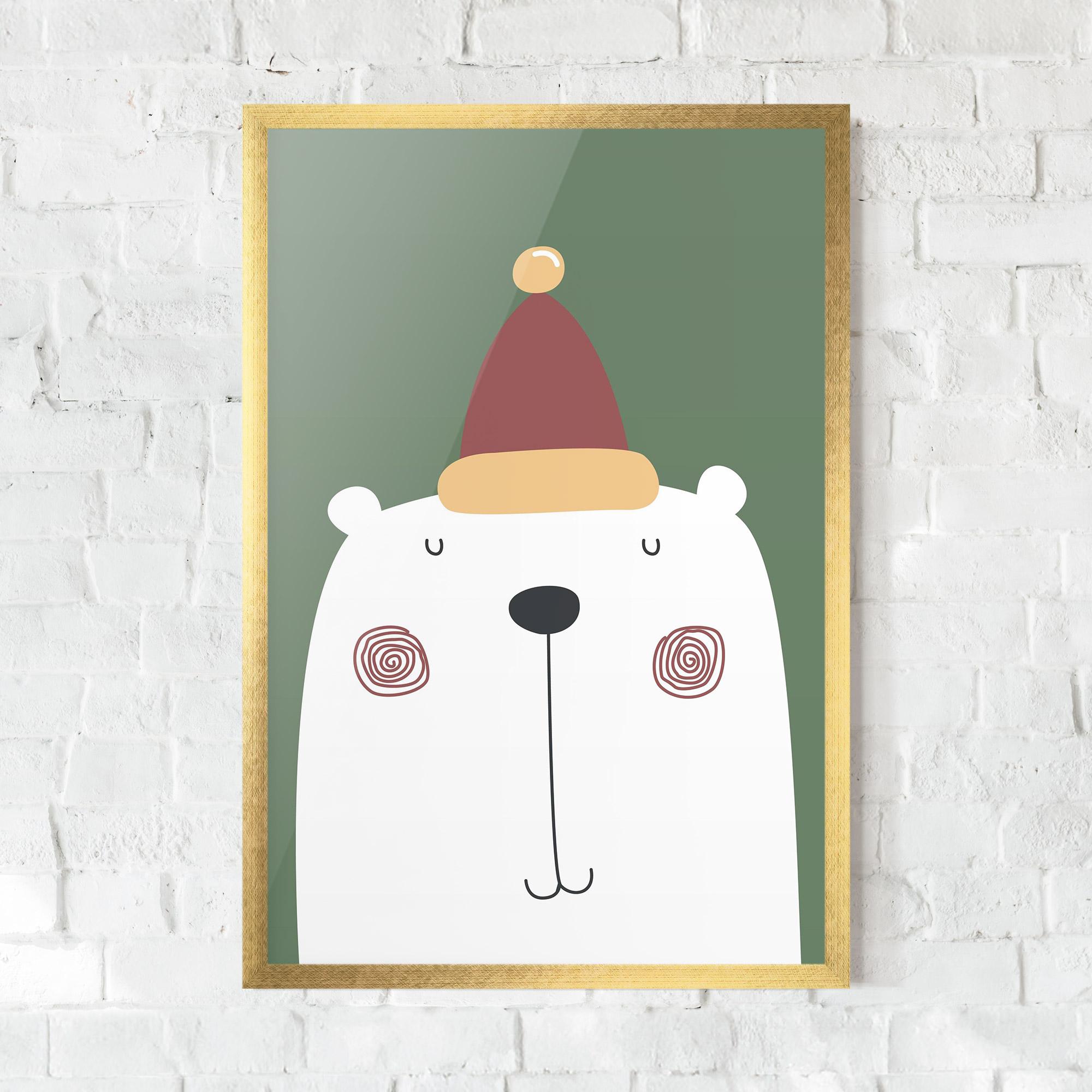 Gerahmte Poster Cute Icebear Drawing mockup 0