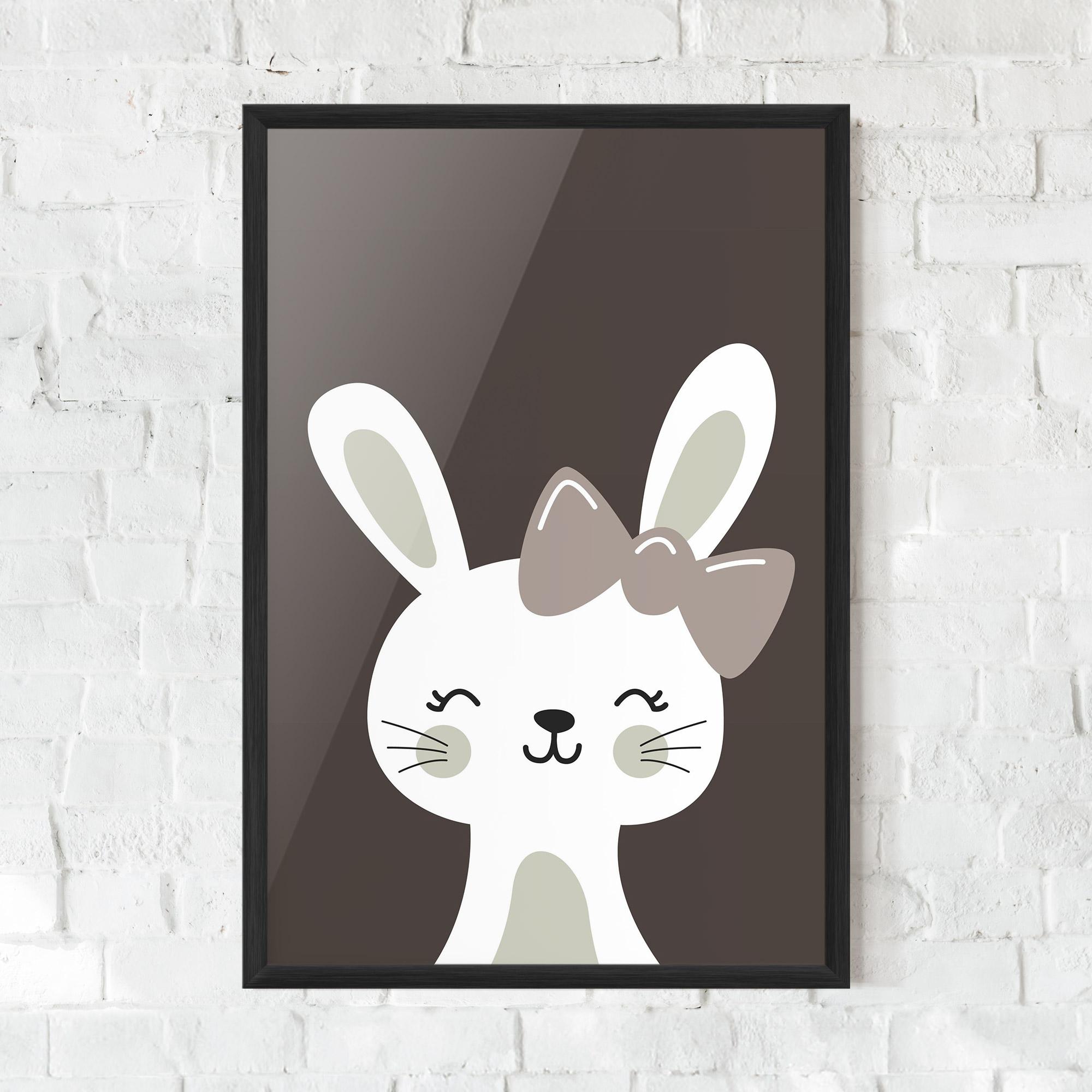 Gerahmte Poster Cream Bow Bunny mockup 0