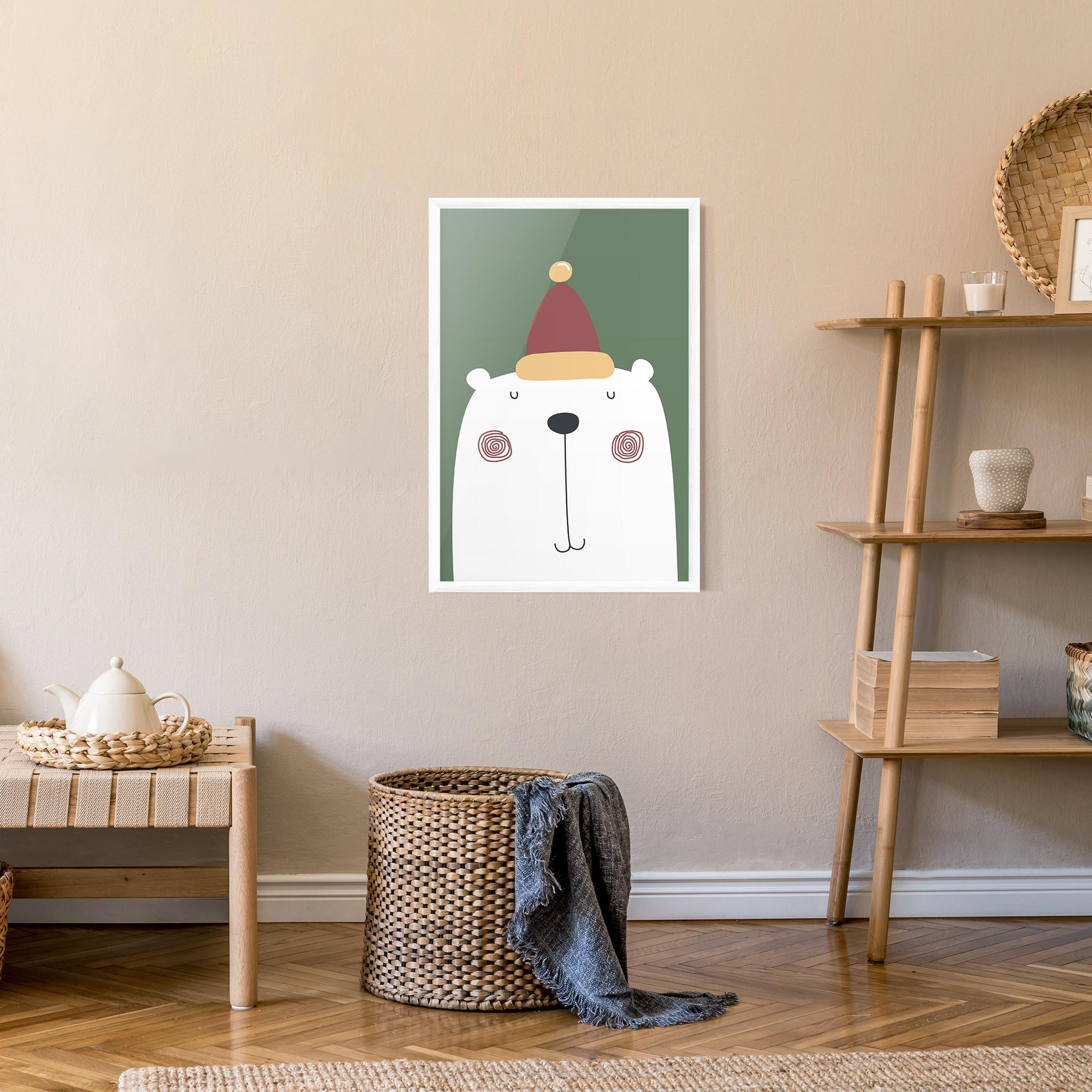 Gerahmte Poster Cute Icebear Drawing mockup 9
