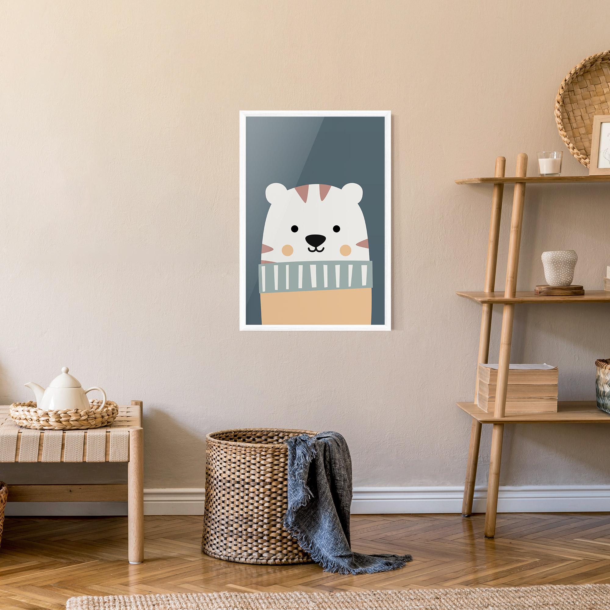 Gerahmte Poster Cute White Tiger mockup 9