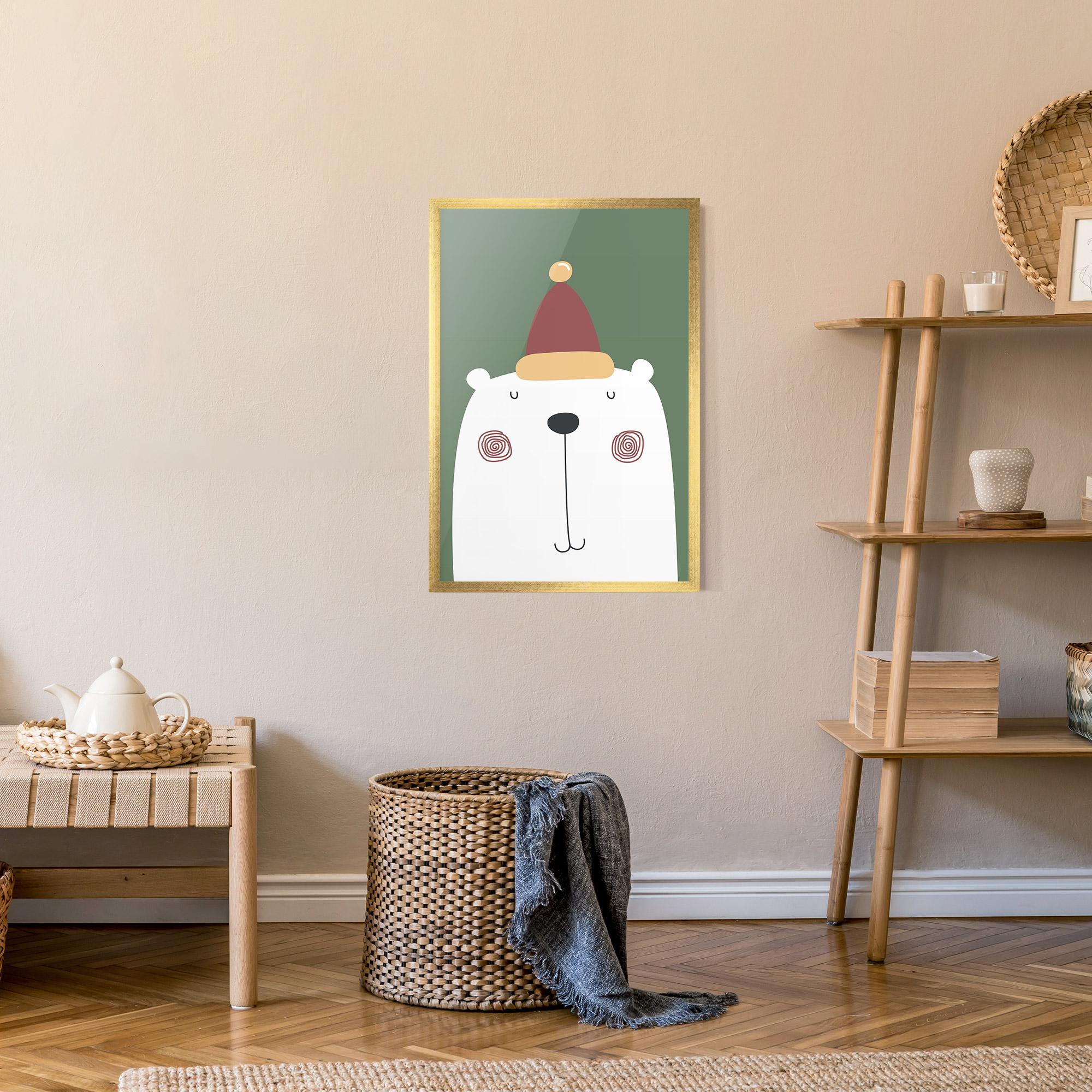Gerahmte Poster Cute Icebear Drawing mockup 9