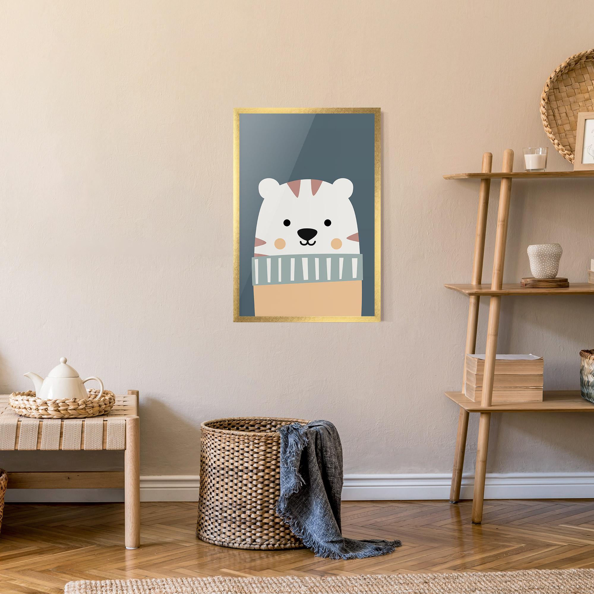 Gerahmte Poster Cute White Tiger mockup 9