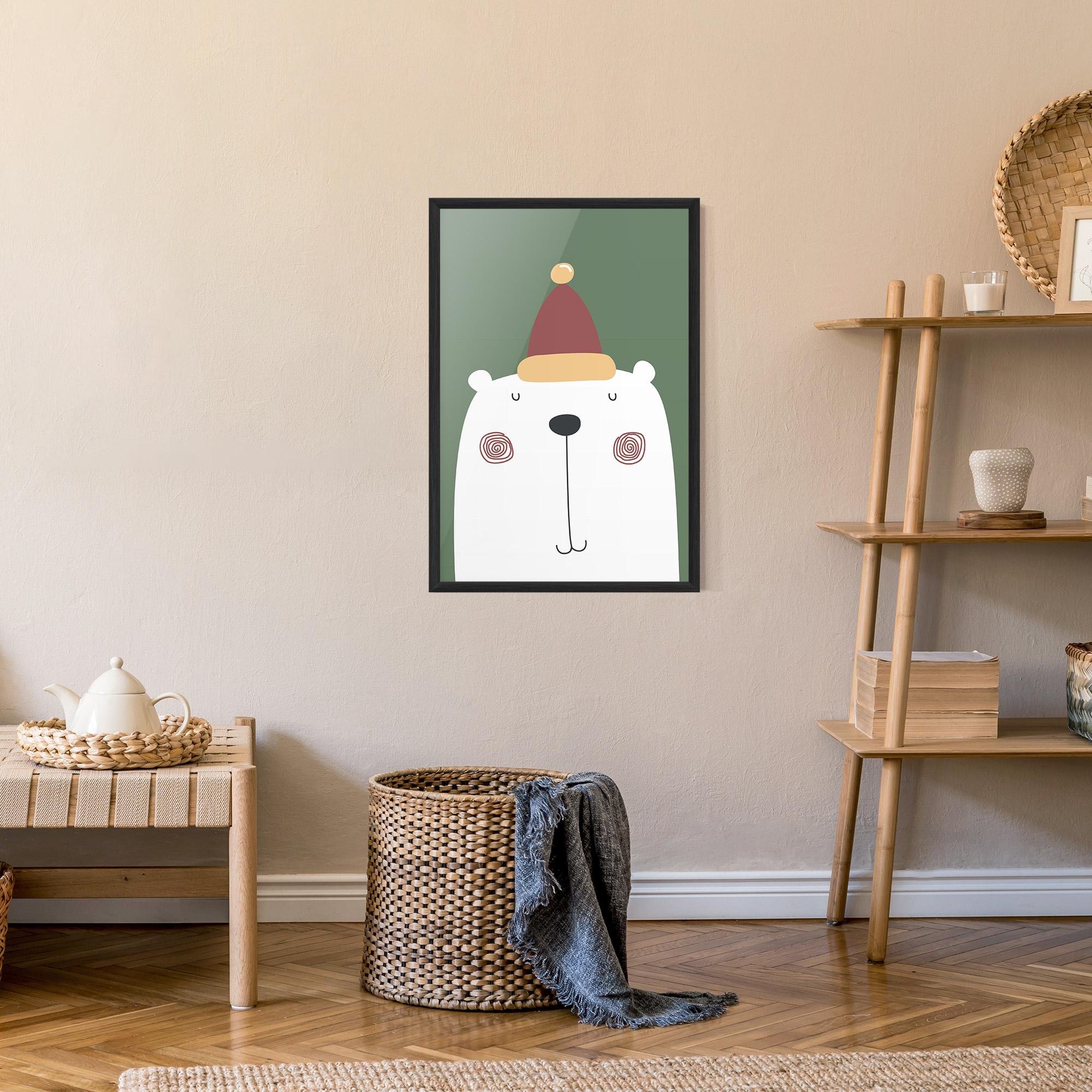 Gerahmte Poster Cute Icebear Drawing mockup 9