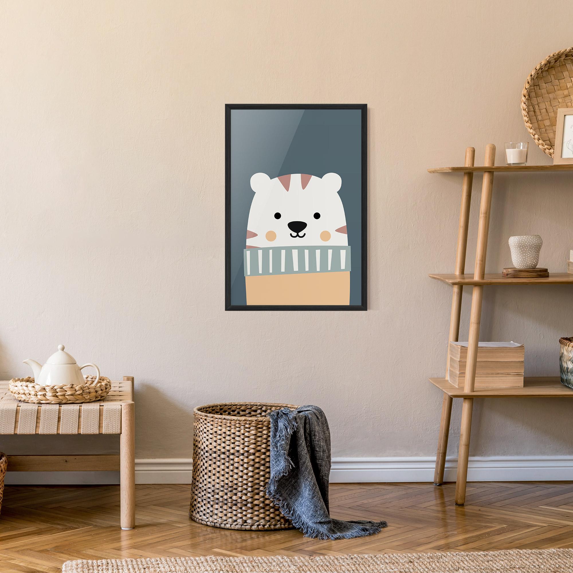 Gerahmte Poster Cute White Tiger mockup 9