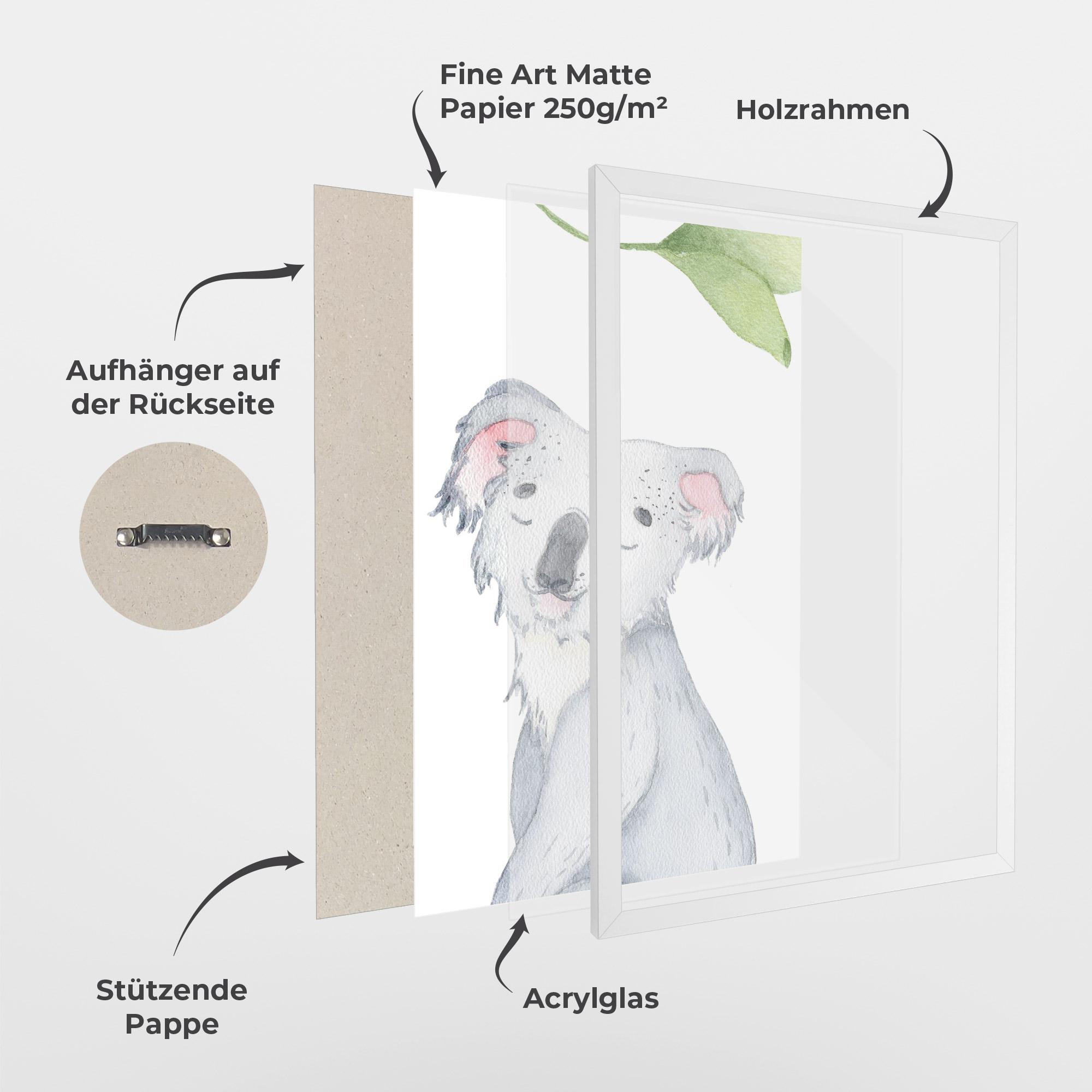 Gerahmte Poster Baby Koala mockup 1