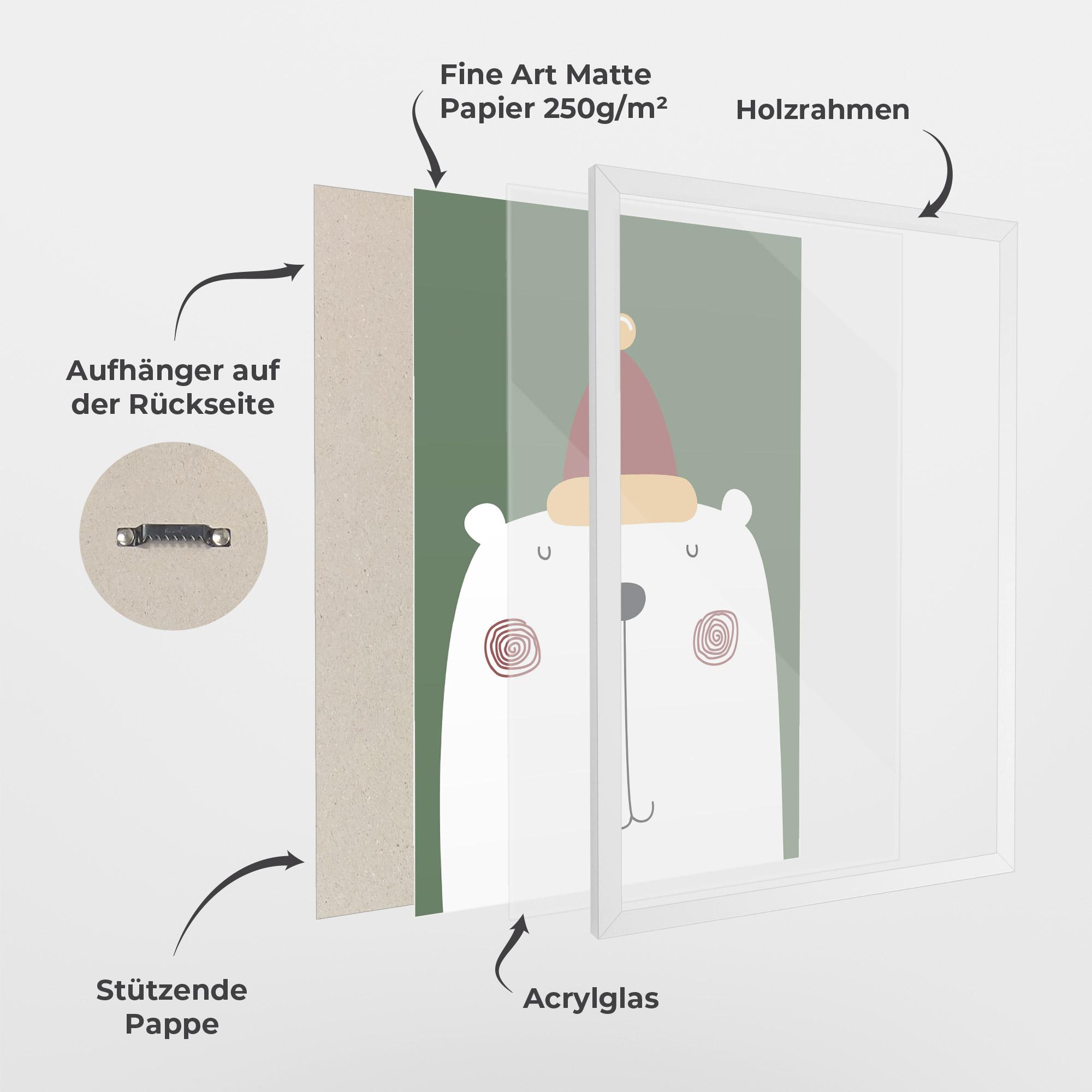 Gerahmte Poster Cute Icebear Drawing mockup 1