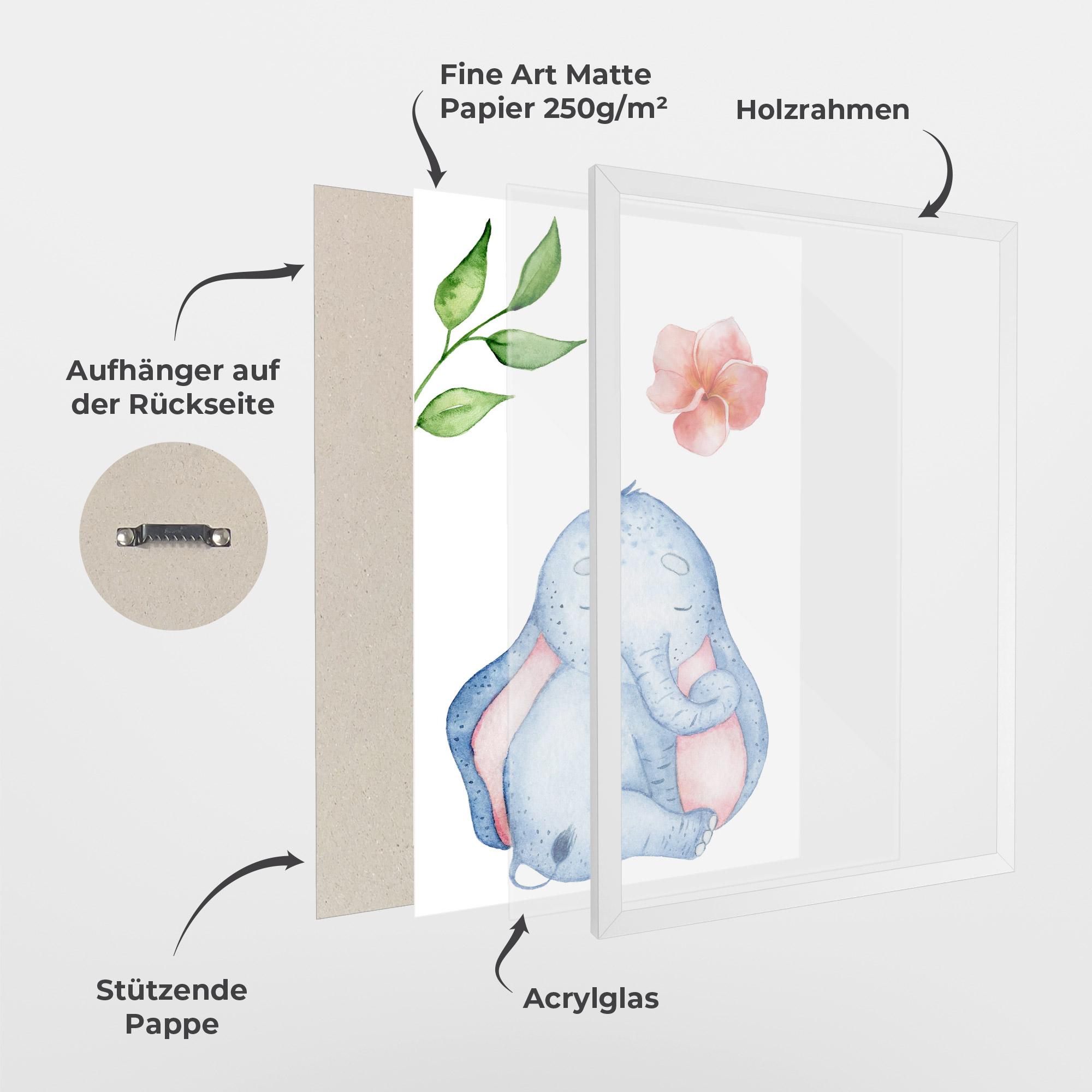 Gerahmte Poster Elefant Somnoros mockup 1