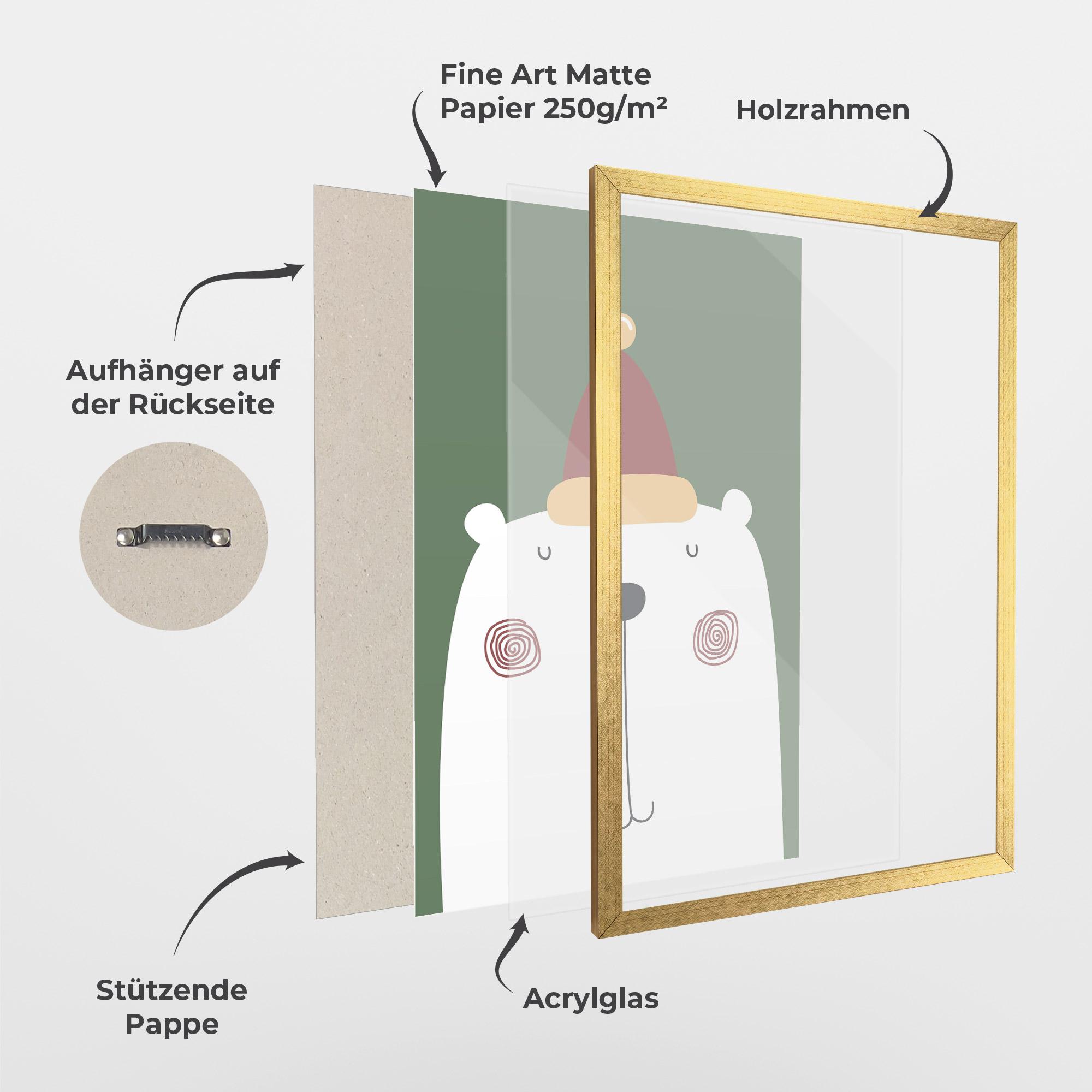 Gerahmte Poster Cute Icebear Drawing mockup 1
