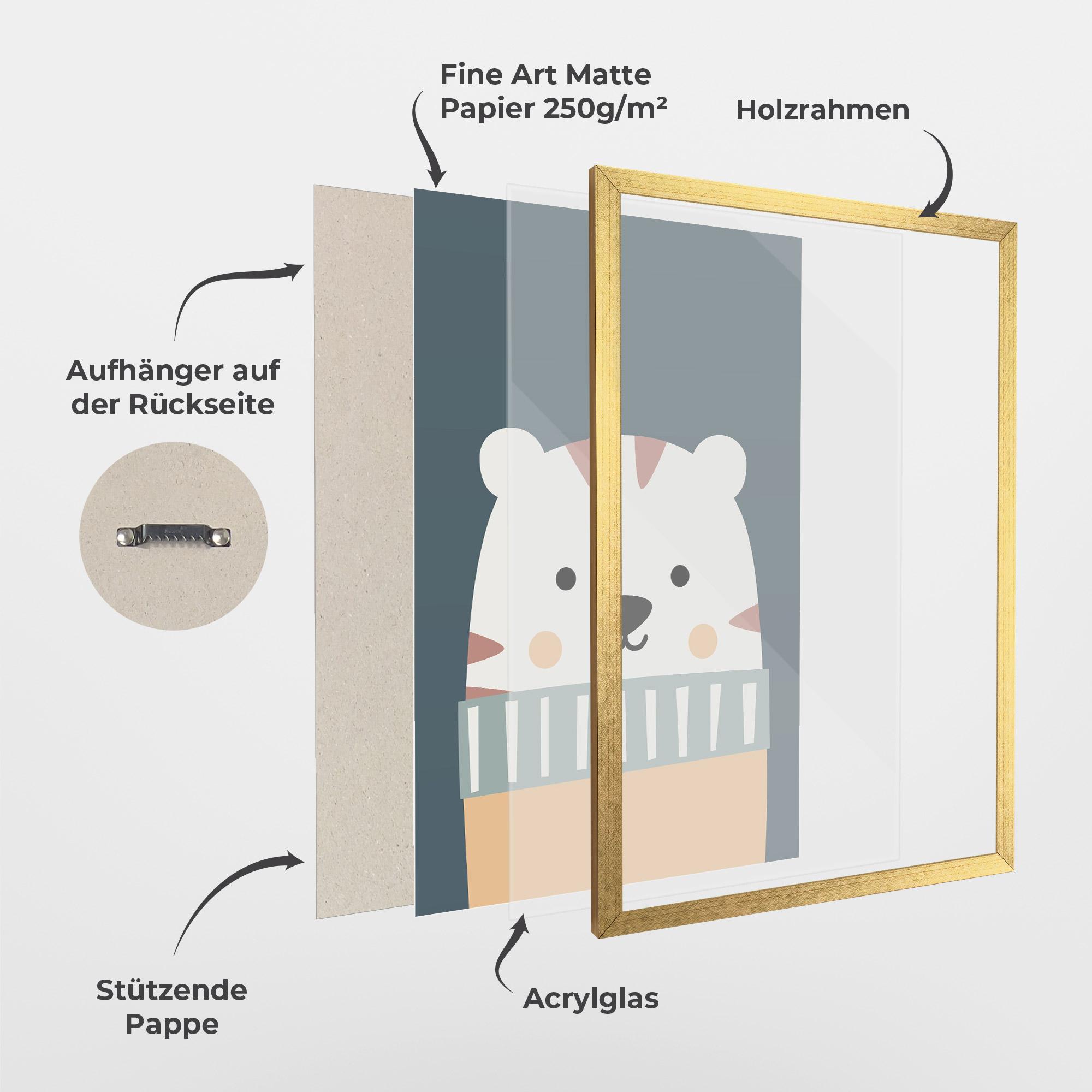 Gerahmte Poster Cute White Tiger mockup 1