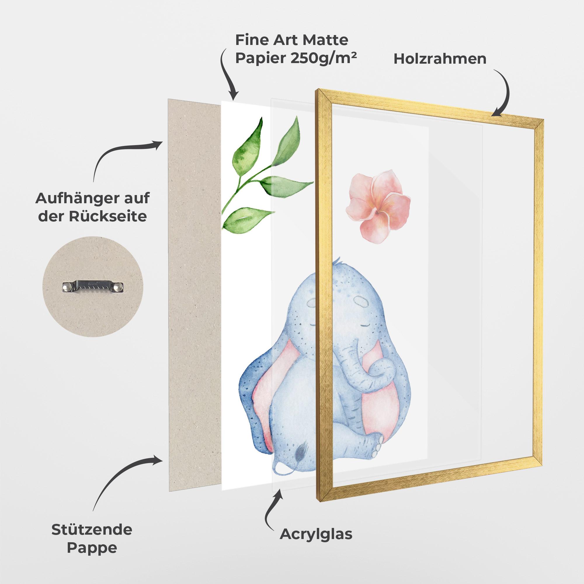 Gerahmte Poster Elefant Somnoros mockup 1