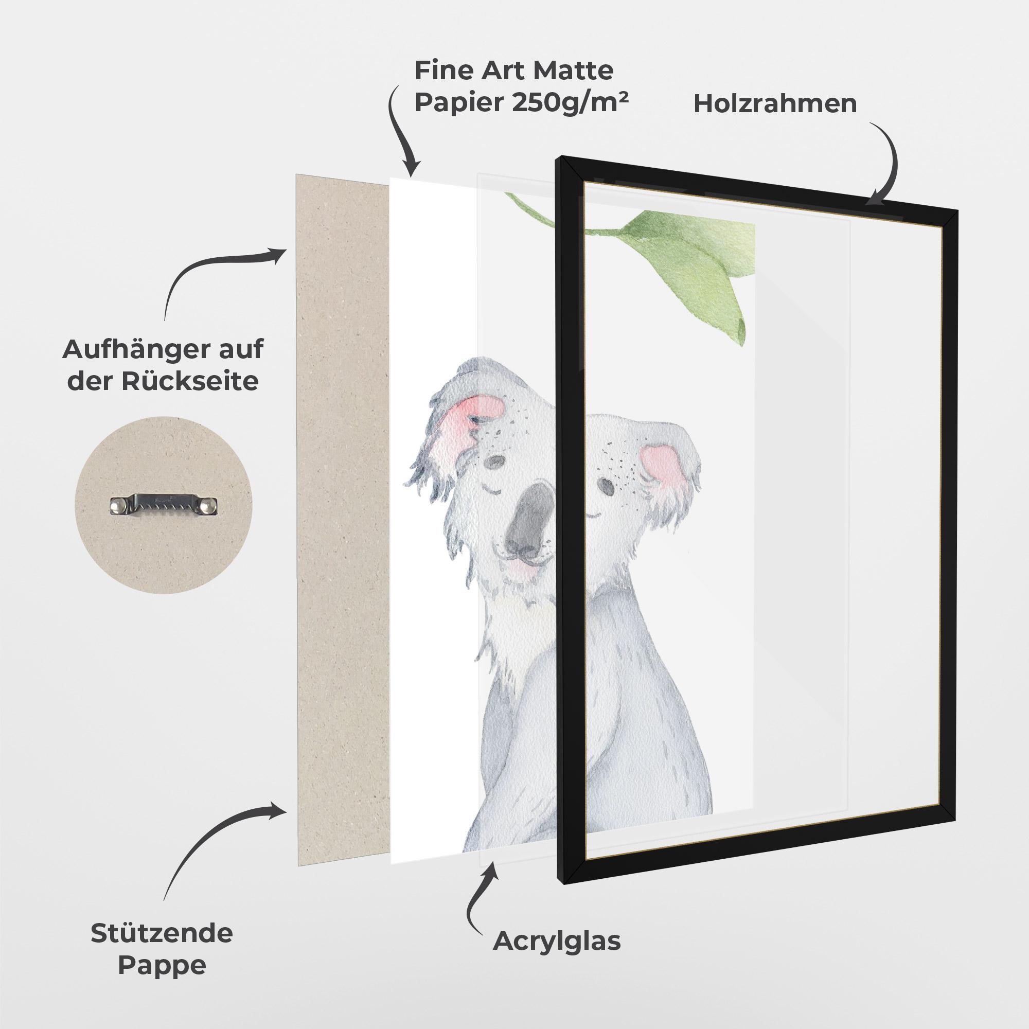 Gerahmte Poster Baby Koala mockup 1